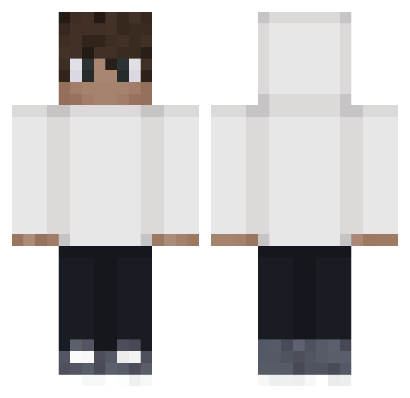 PR3C1S10N Minecraft skin, front and back view