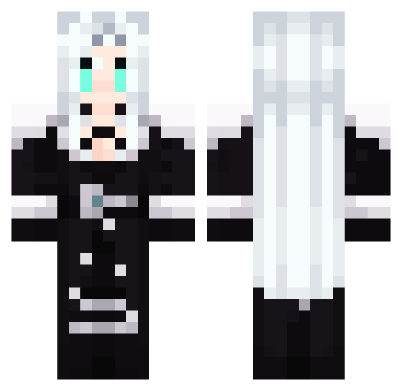 cauldrife Minecraft skin, front and back view