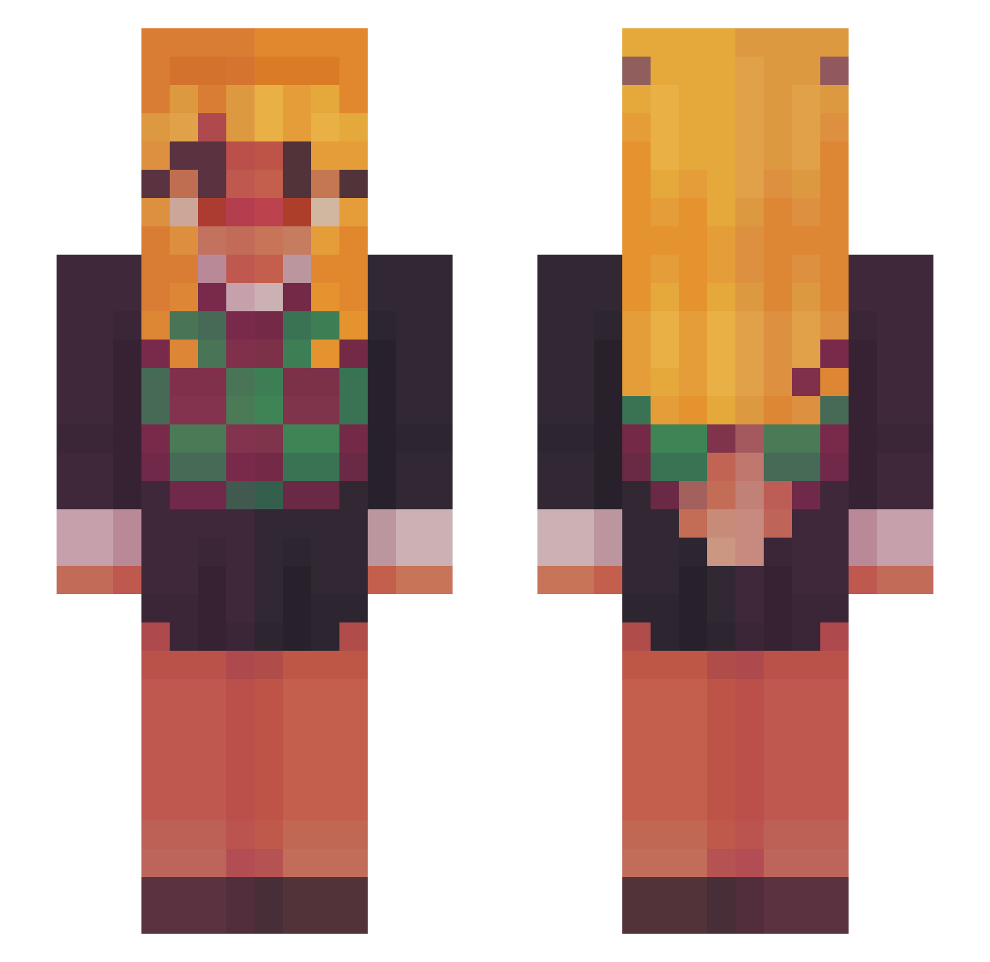 pogdog8798 Minecraft skin, front and back view