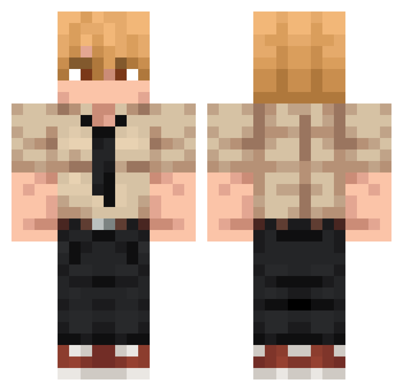 SwitchedPC Minecraft skin, front and back view