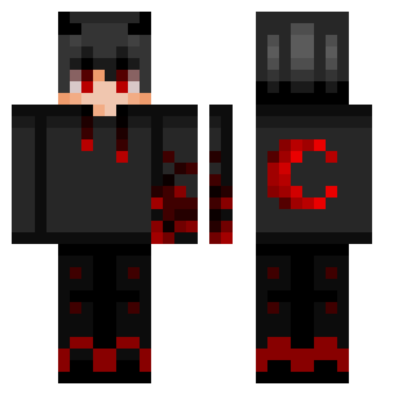 Winttae Minecraft skin, front and back view