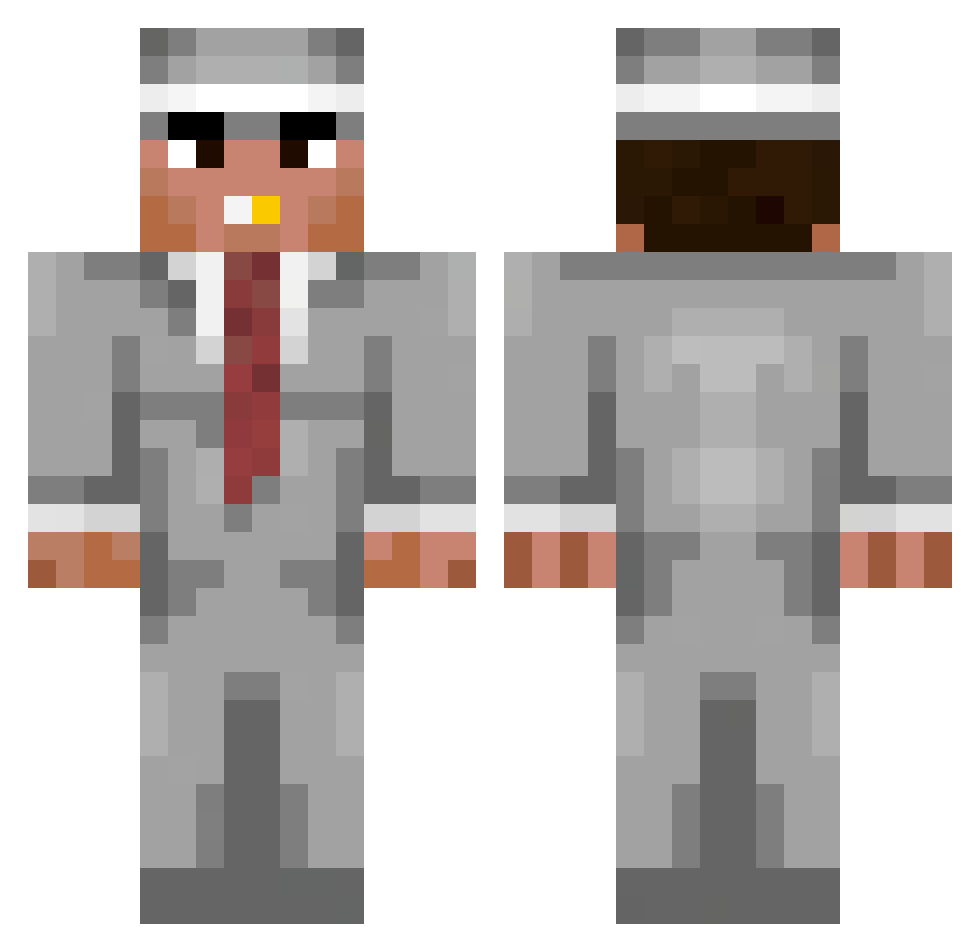 vinnyfortissimo Minecraft skin, front and back view