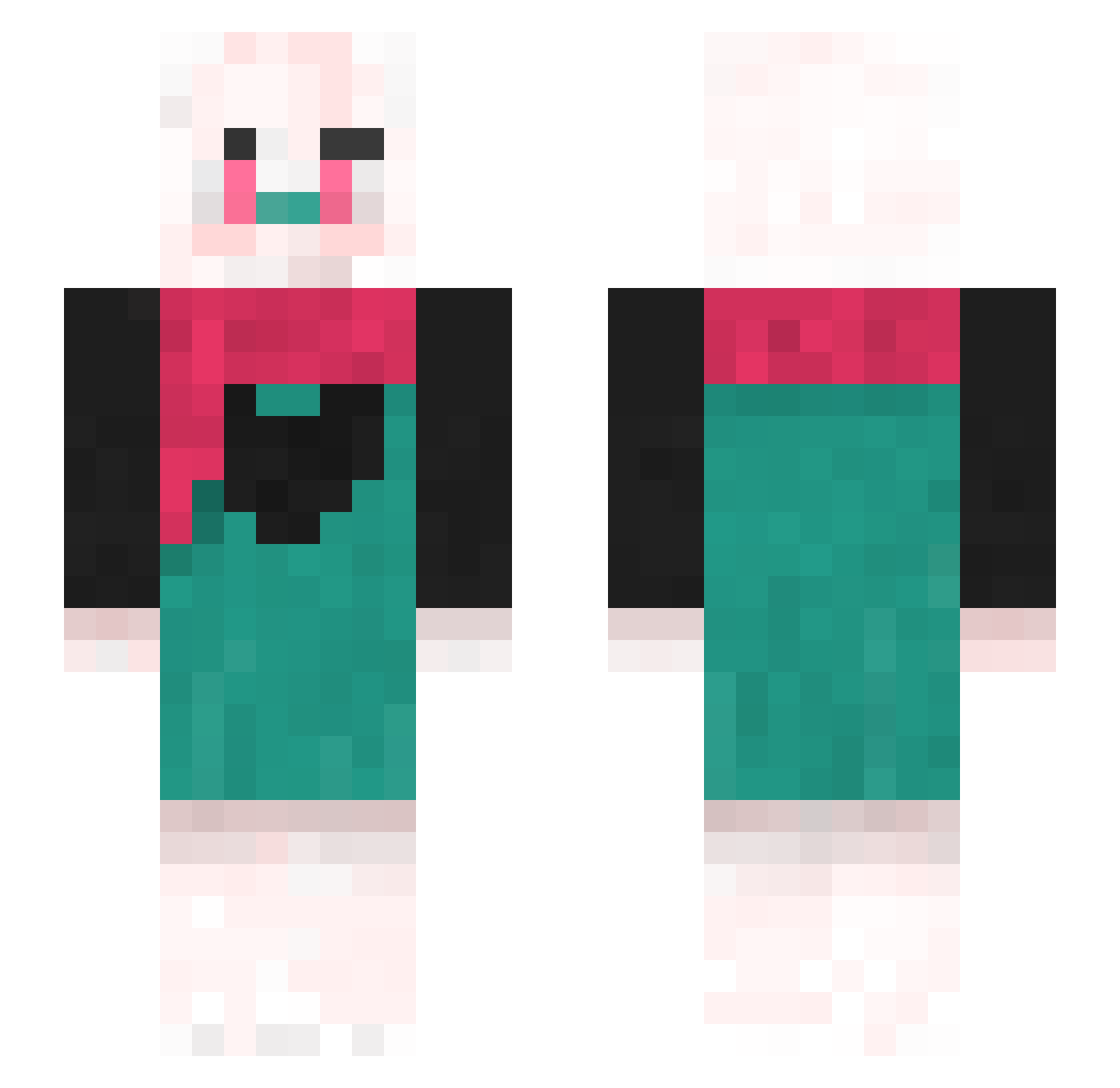 upranks Minecraft skin, front and back view