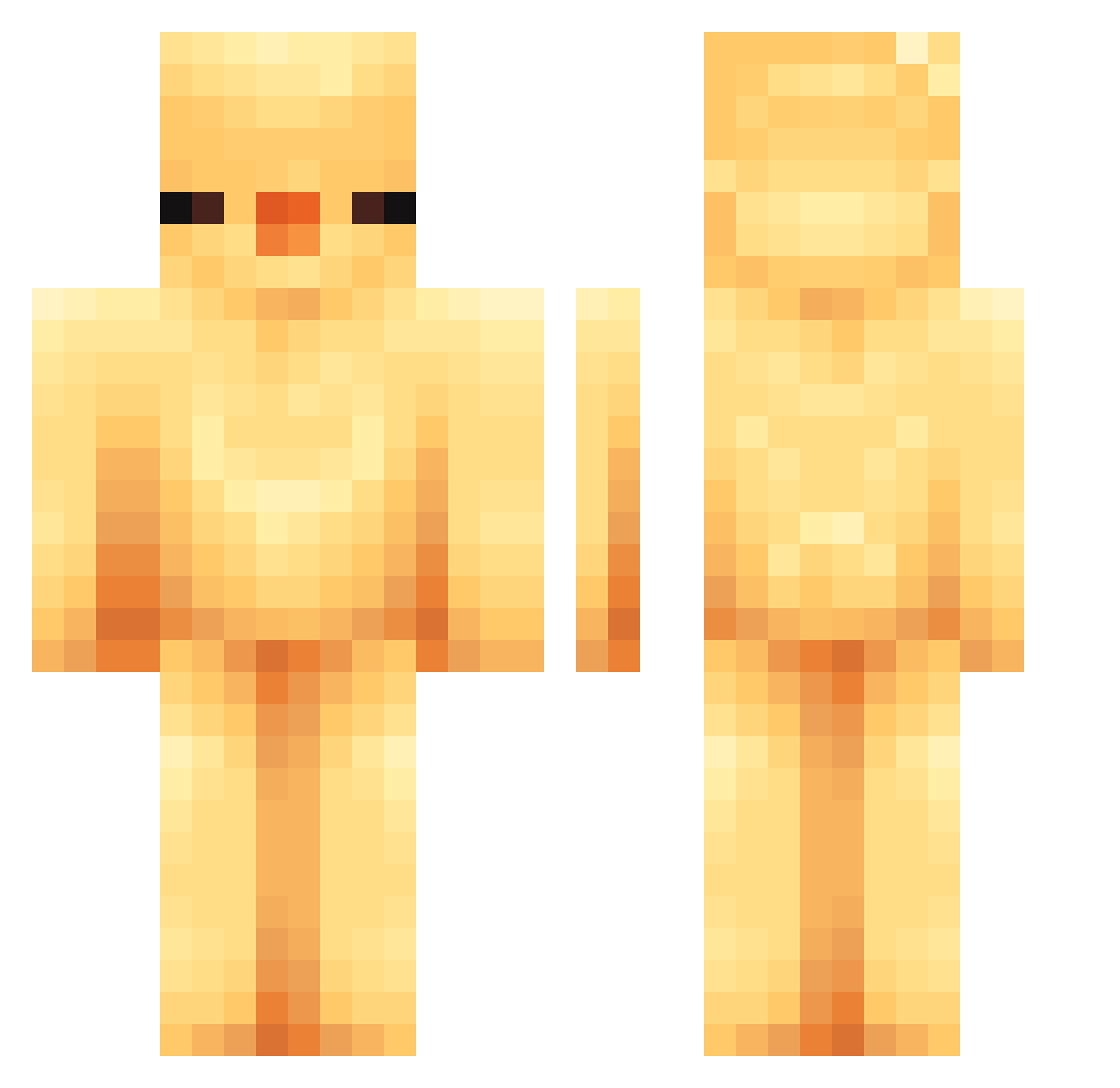 eydna Minecraft skin, front and back view