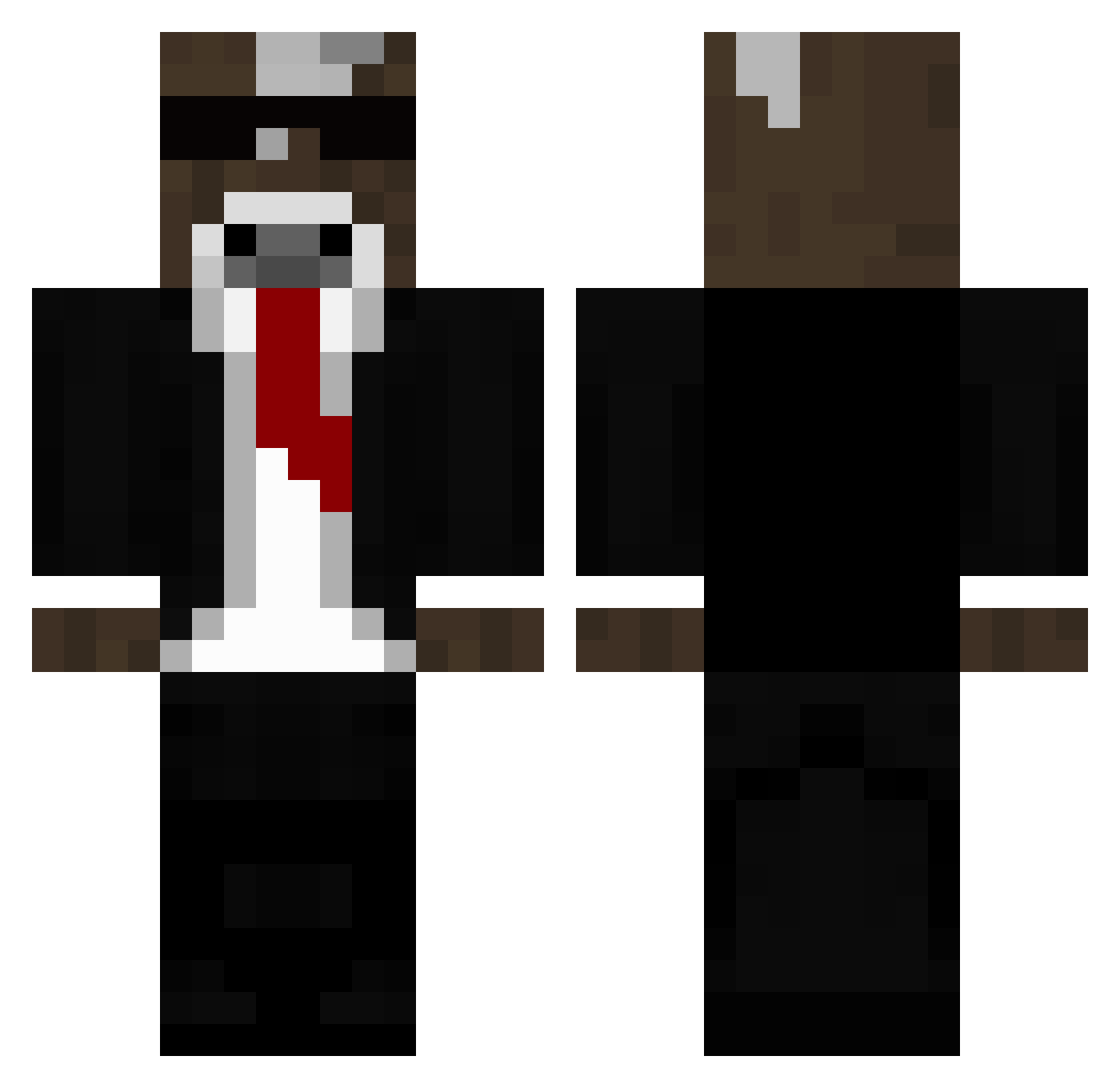 Darkenarc Minecraft skin, front and back view