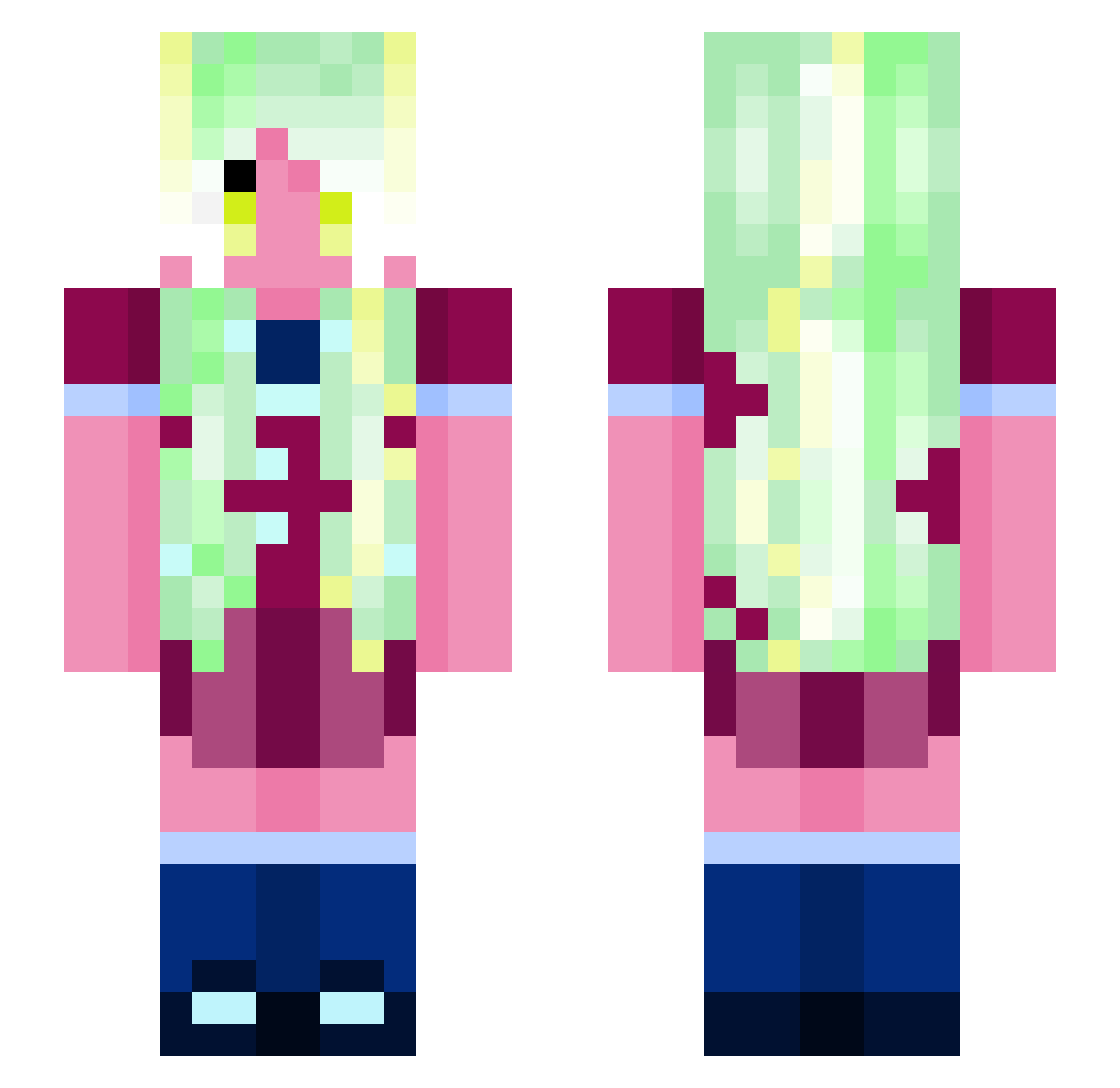 user09 Minecraft skin, front and back view