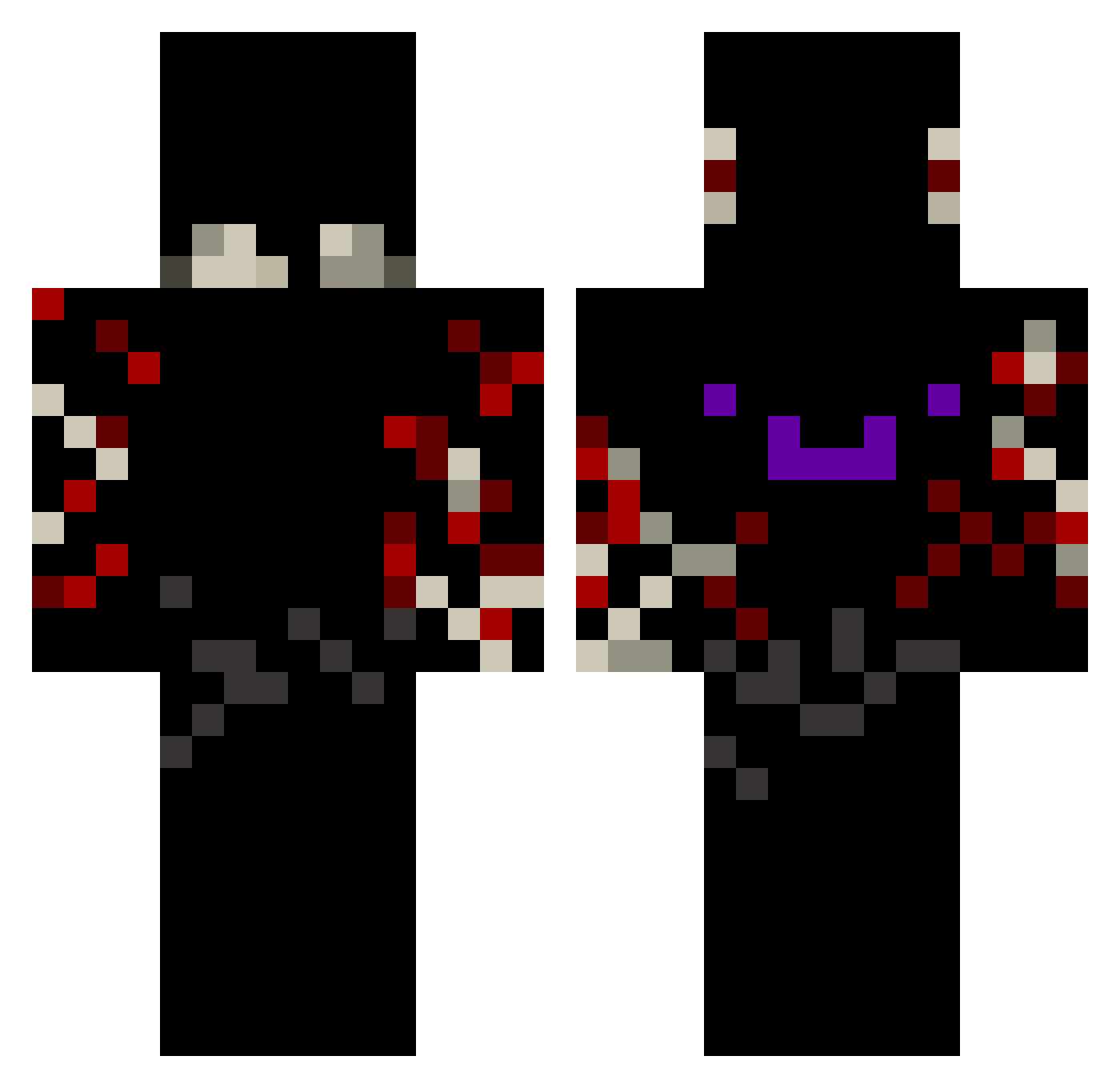 S3lnt Minecraft skin, front and back view