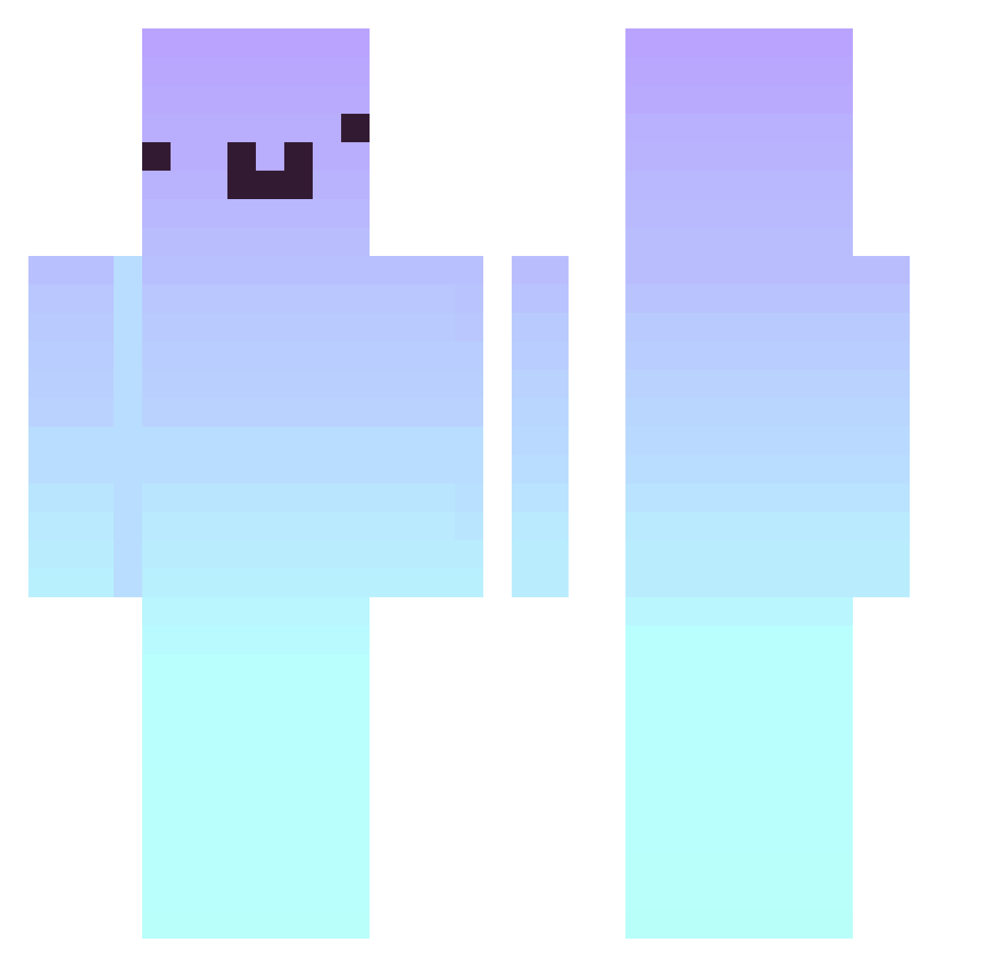 TWXCC Minecraft skin, front and back view