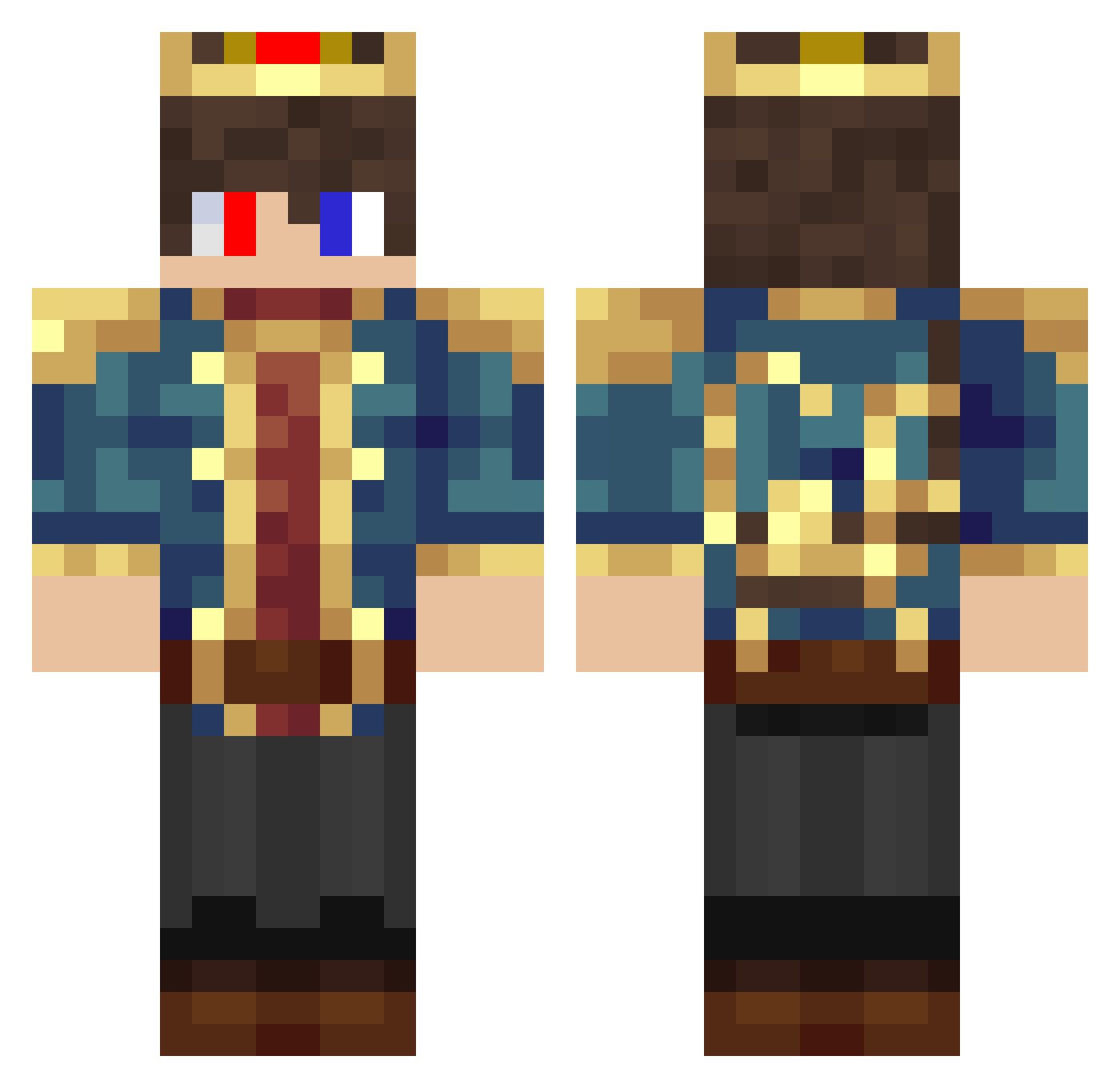 BilBooo5555 Minecraft skin, front and back view