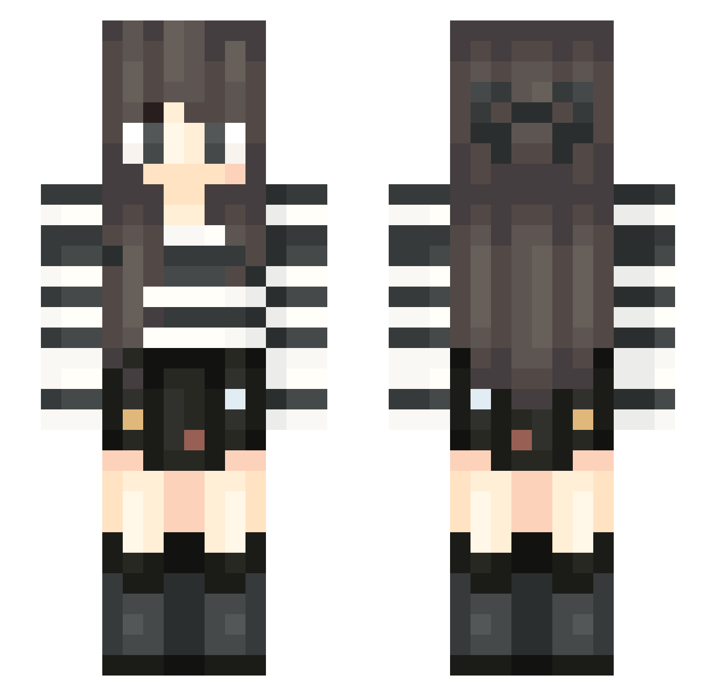 Vector Minecraft skin, front and back view