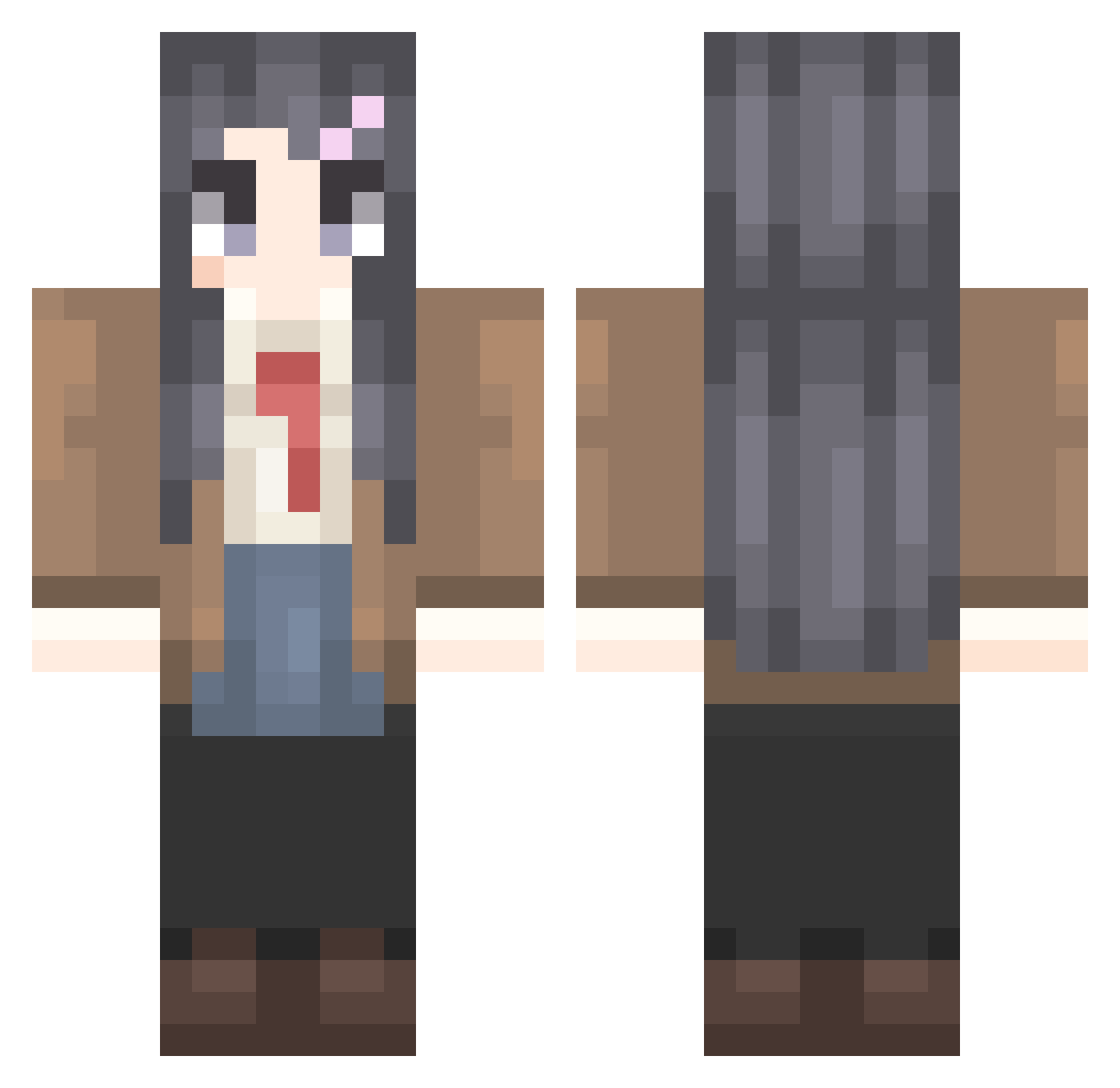 lirusday Minecraft skin, front and back view