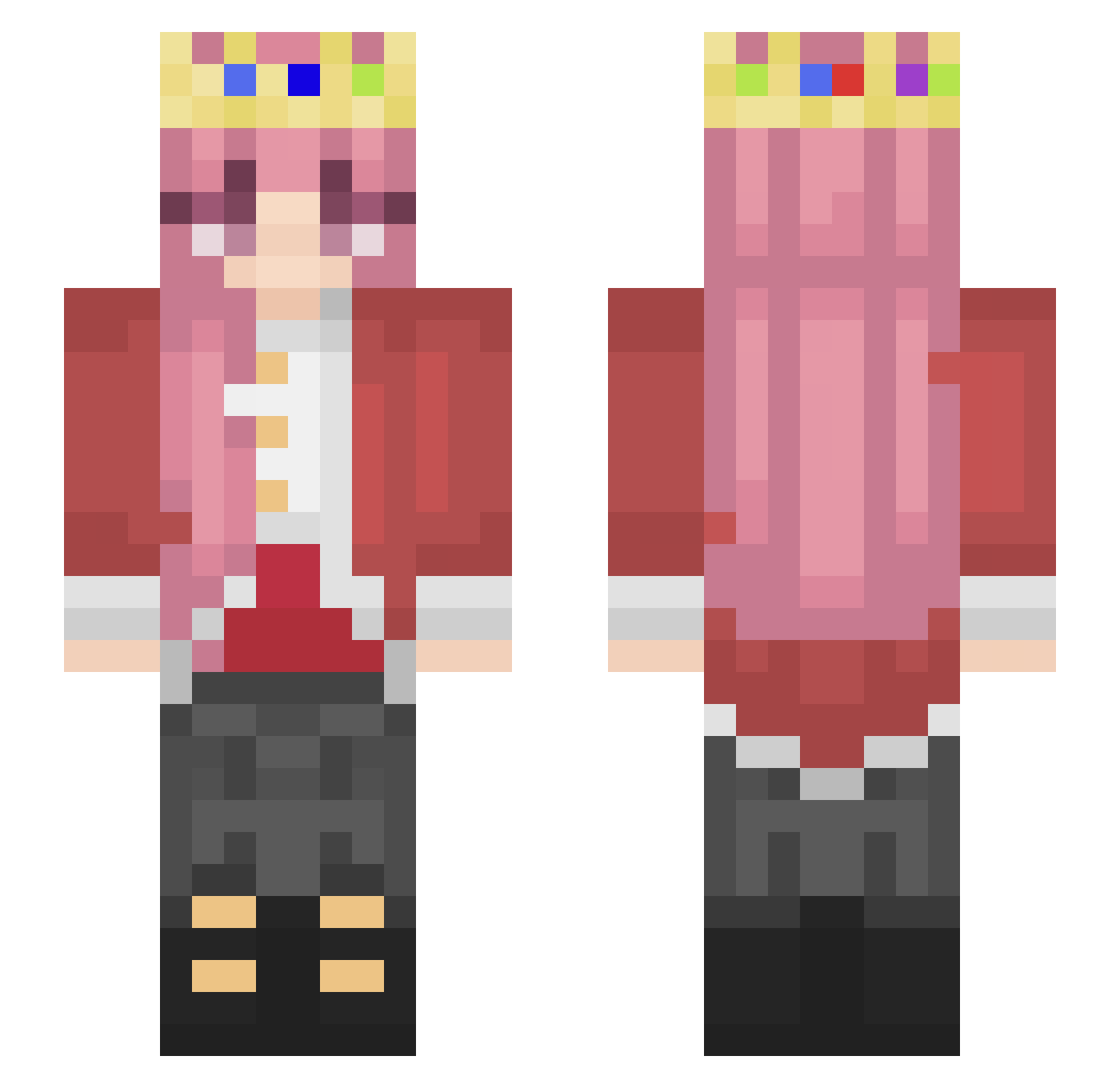 BN_HY Minecraft skin, front and back view