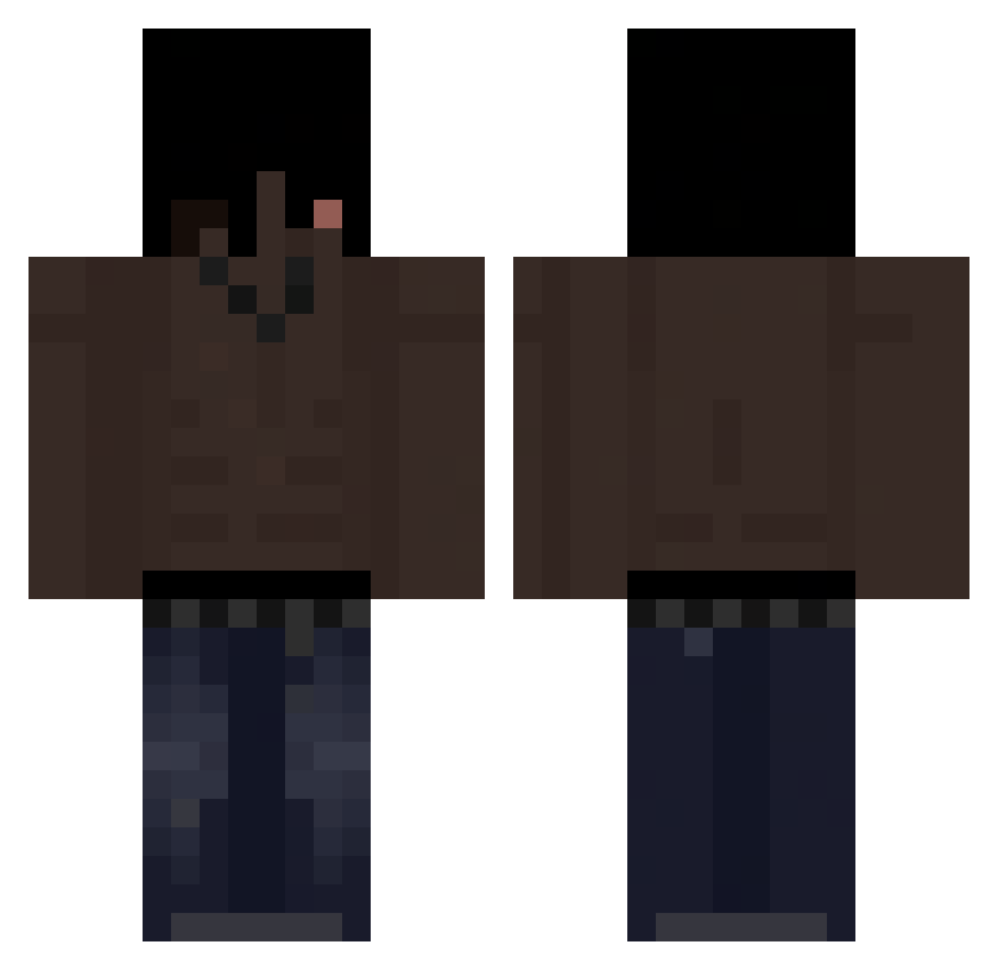 ZANATOfxzhacker Minecraft skin, front and back view