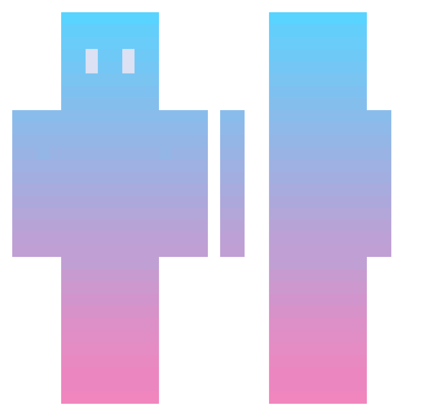 KovaakBased Minecraft skin, front and back view