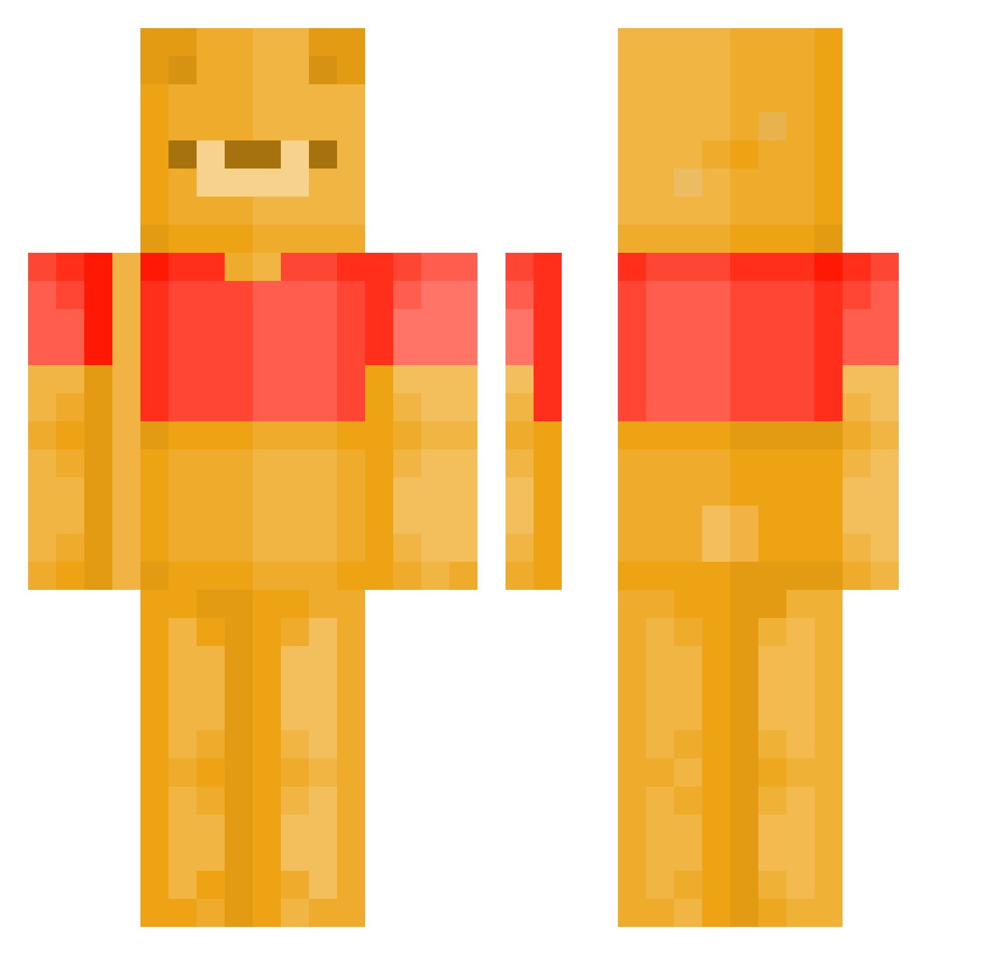 Aceu2k Minecraft skin, front and back view