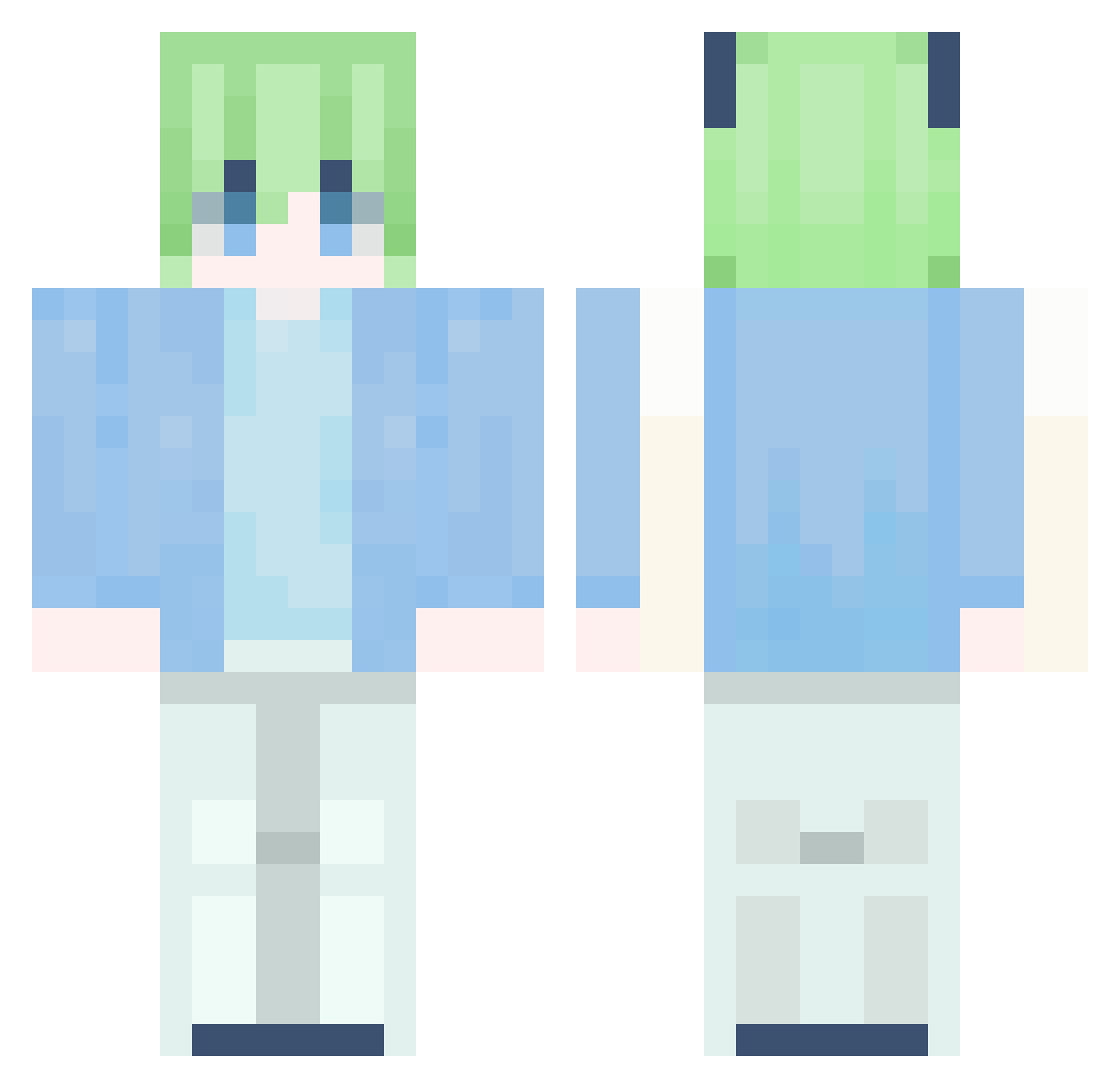 Ww_Qing Minecraft skin, front and back view