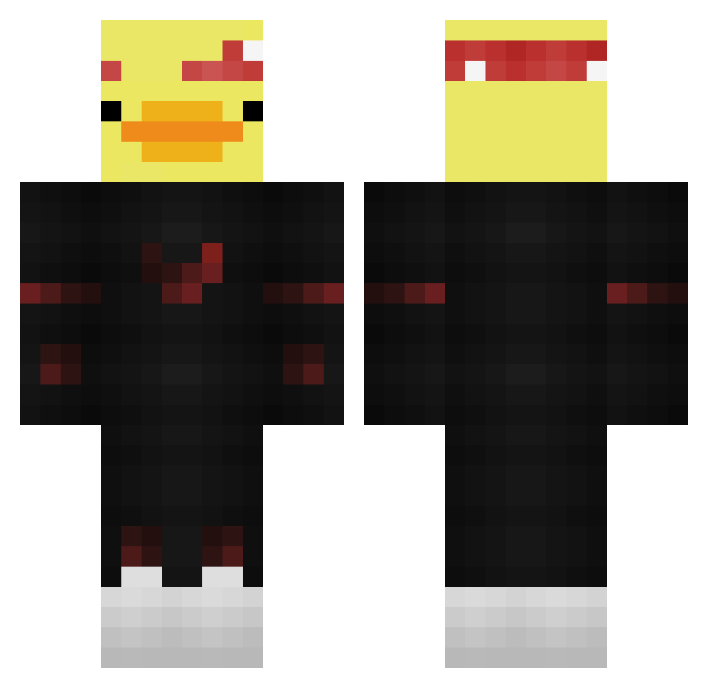 ZockerEnteYT Minecraft skin, front and back view
