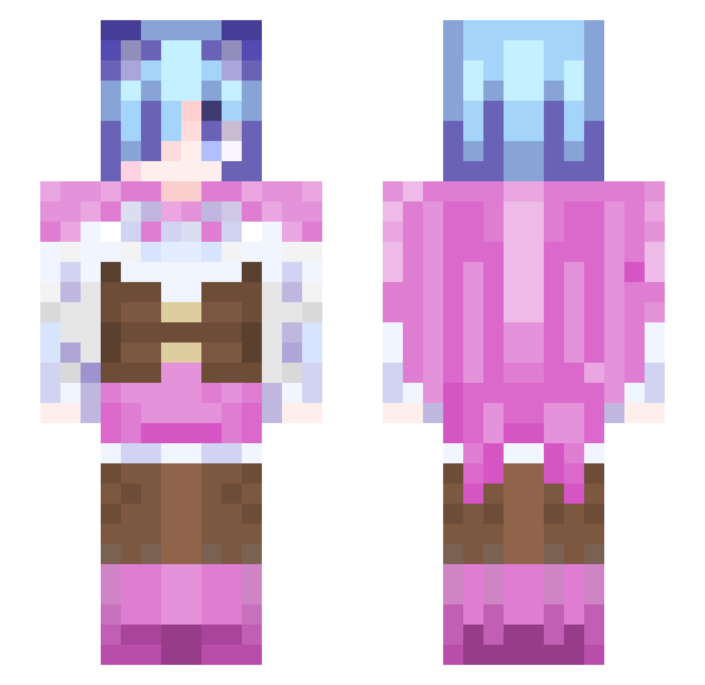 Sherawedd Minecraft skin, front and back view