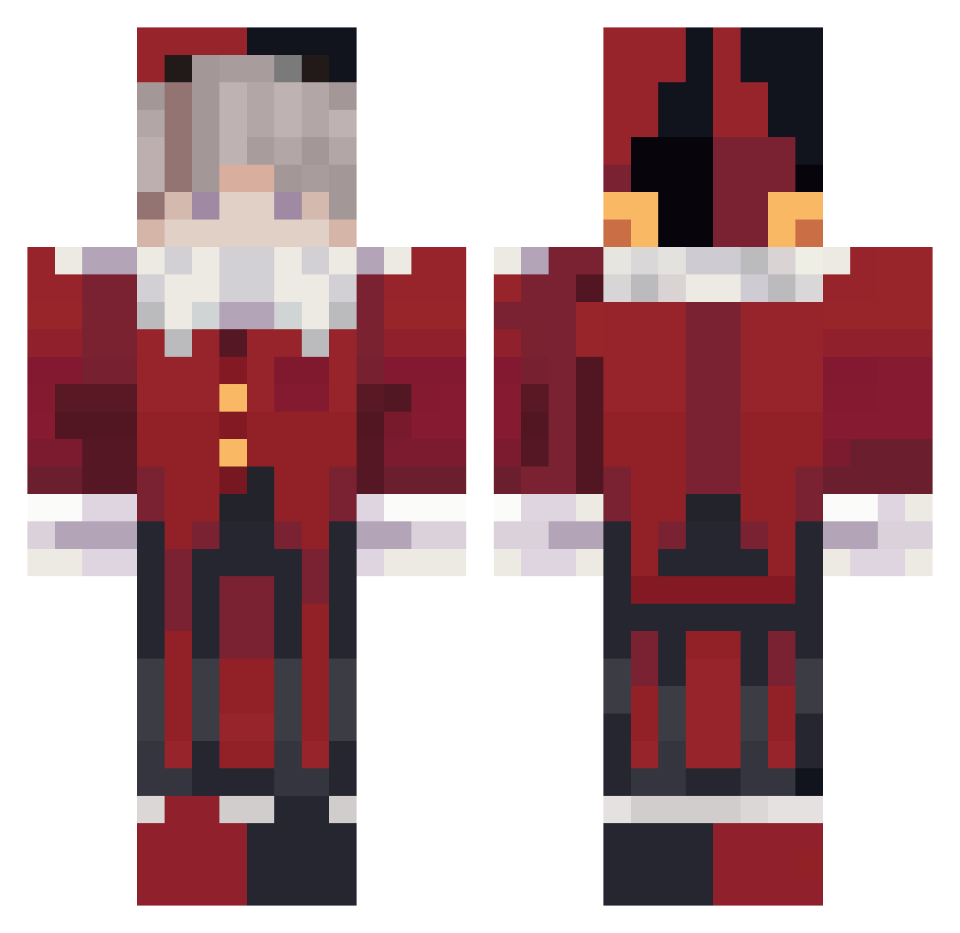 Rustyuu Minecraft skin, front and back view