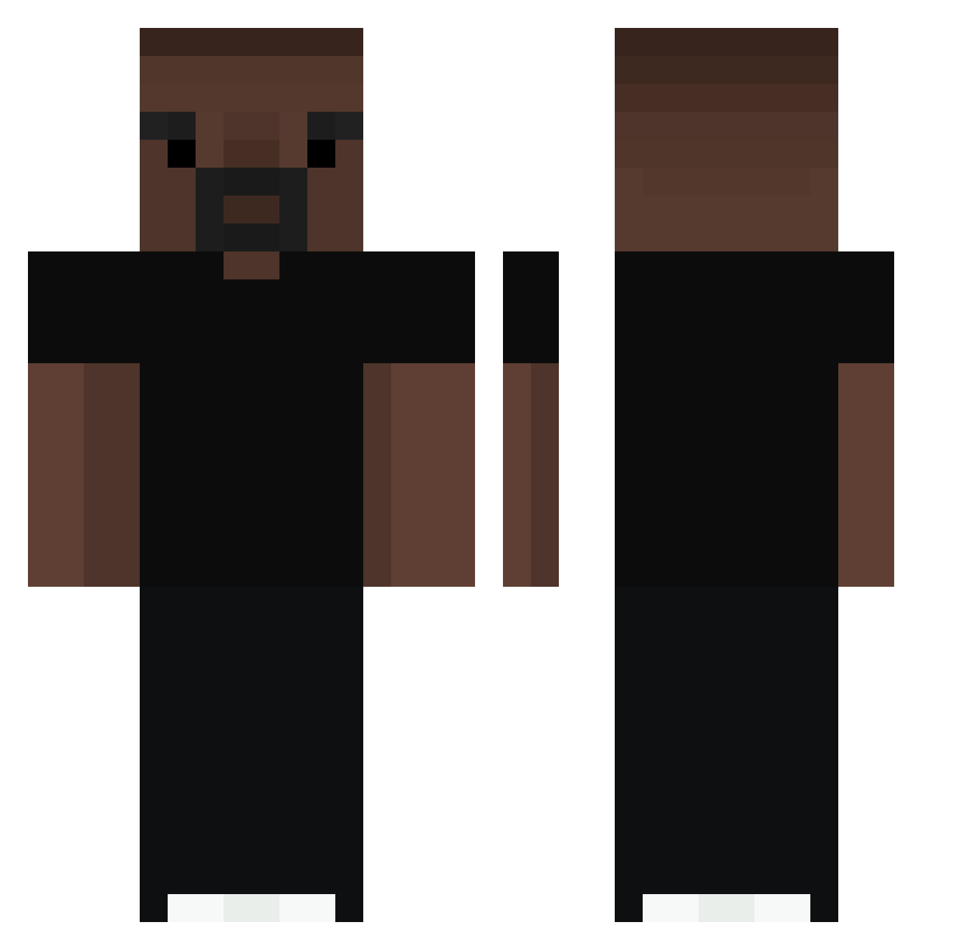 Mindret Minecraft skin, front and back view