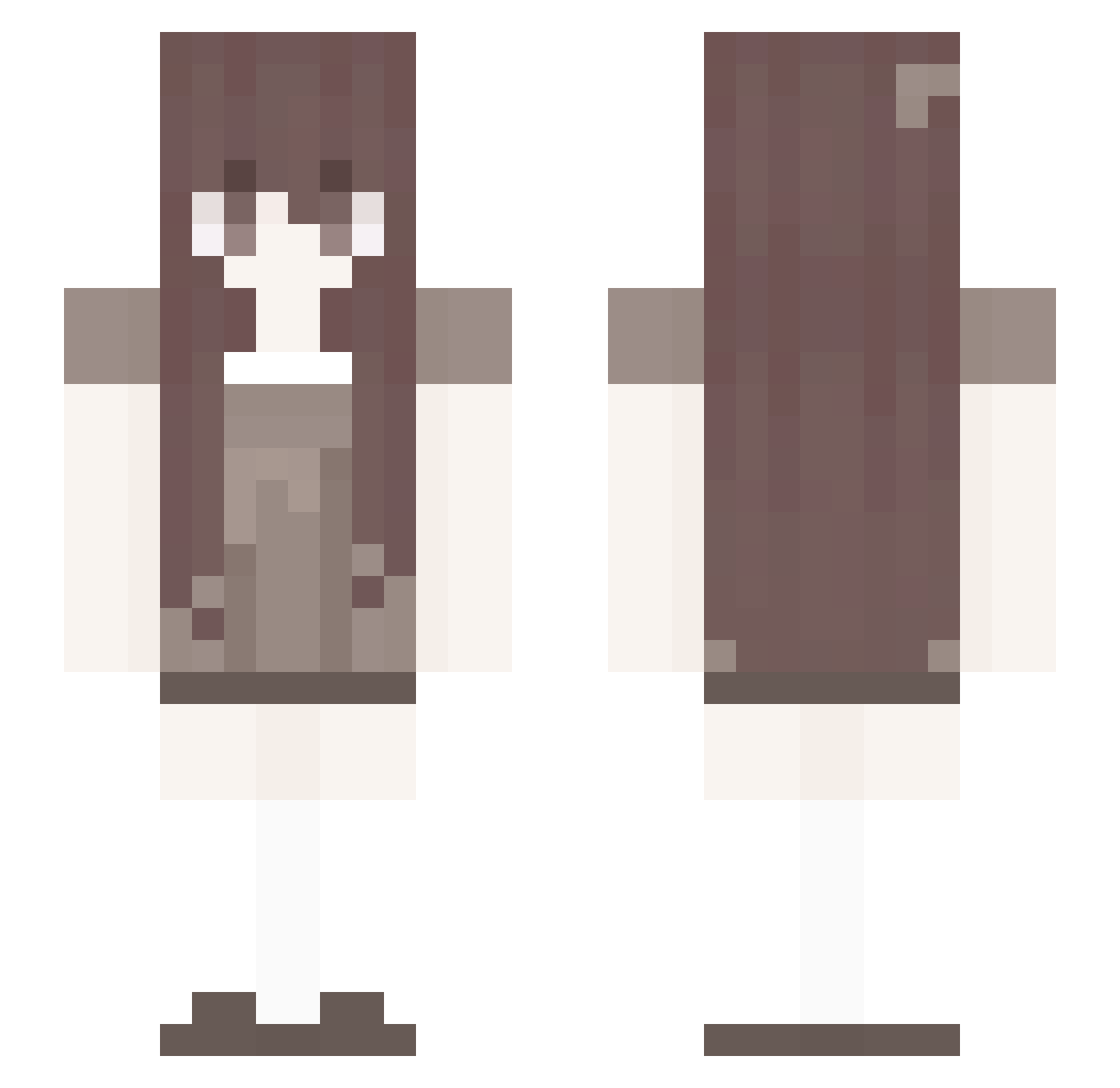 tscopes Minecraft skin, front and back view