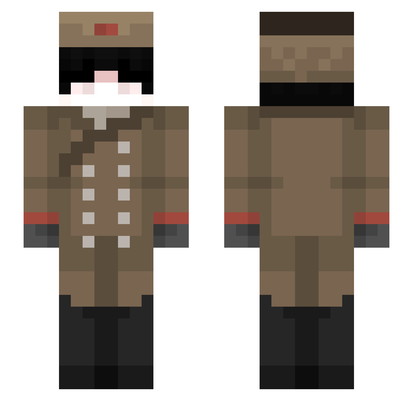 EzRove Minecraft skin, front and back view