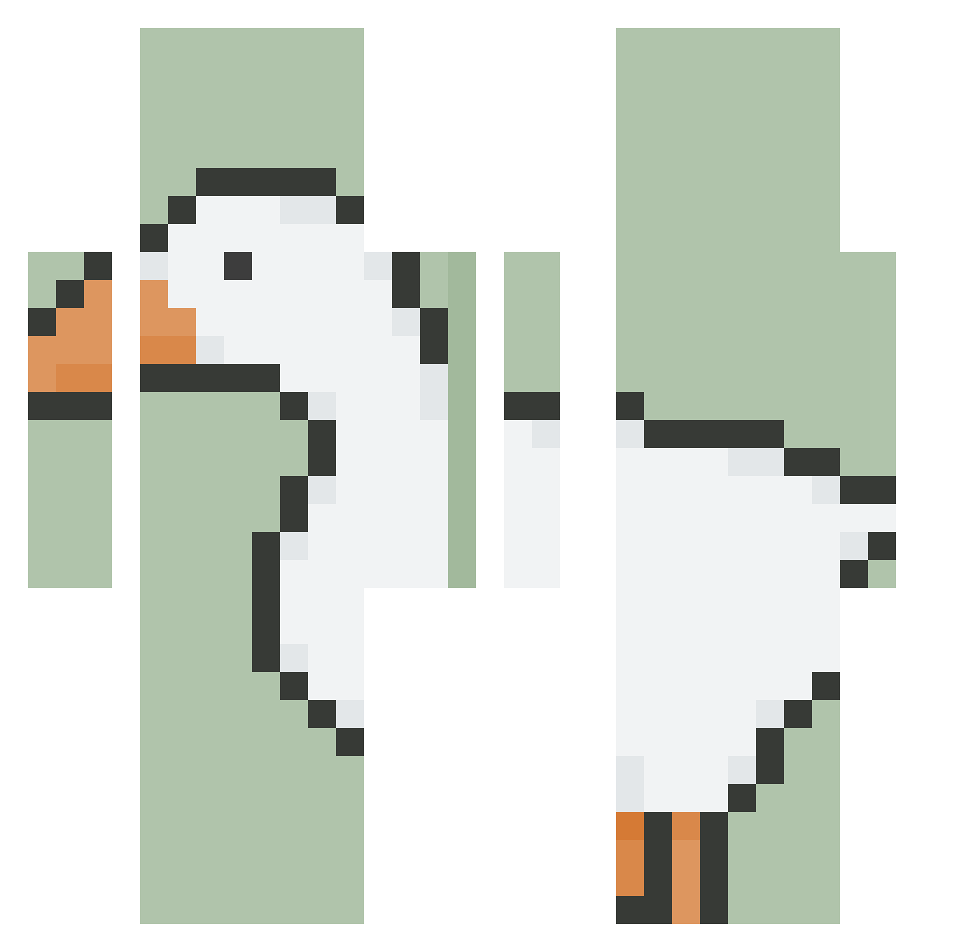 Melon_Wodny Minecraft skin, front and back view