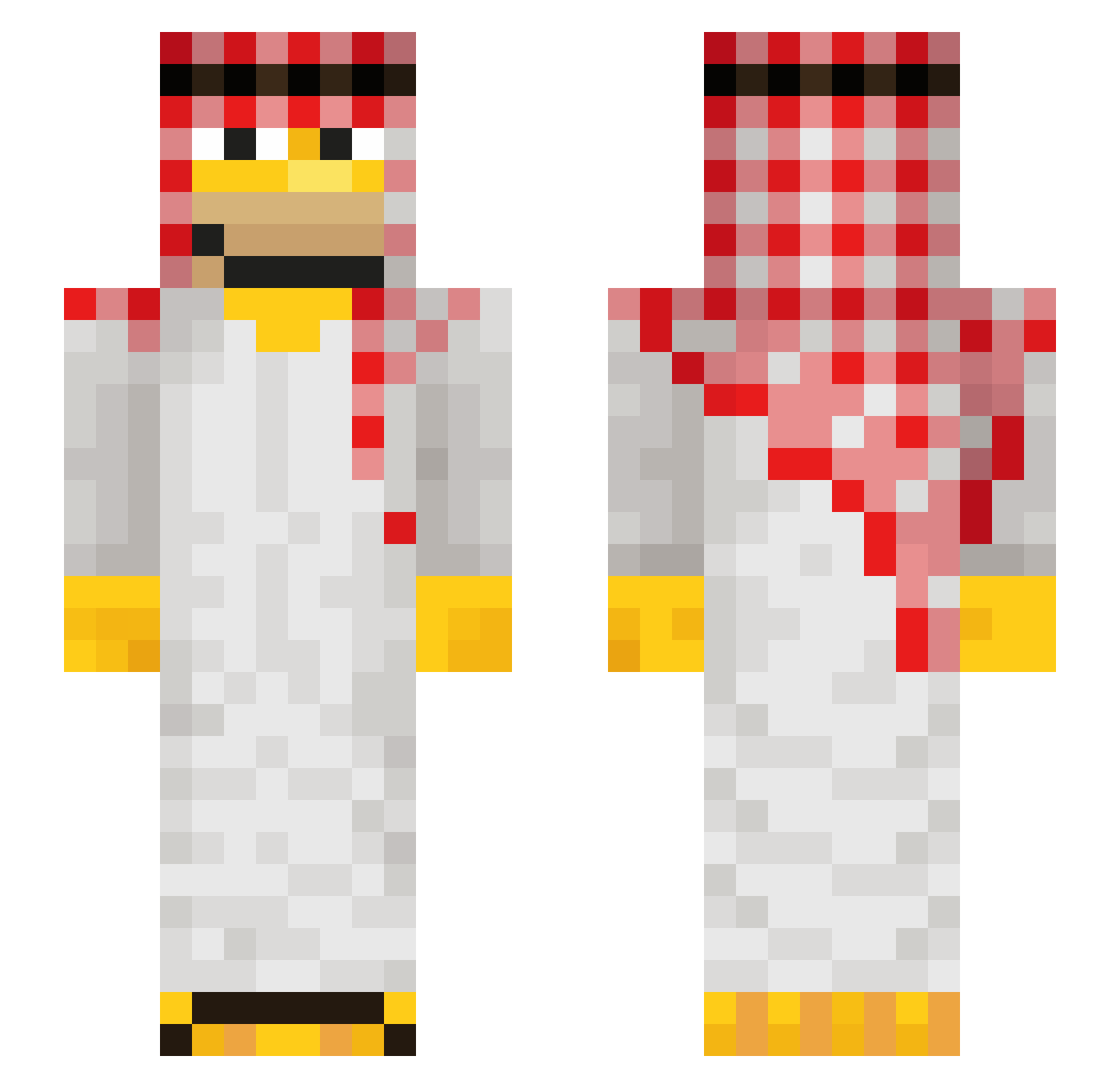 Zekudo Minecraft skin, front and back view