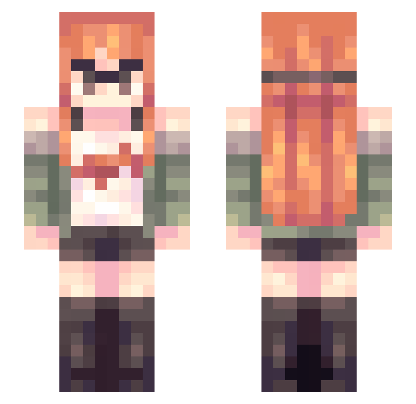 Suiczi Minecraft skin, front and back view