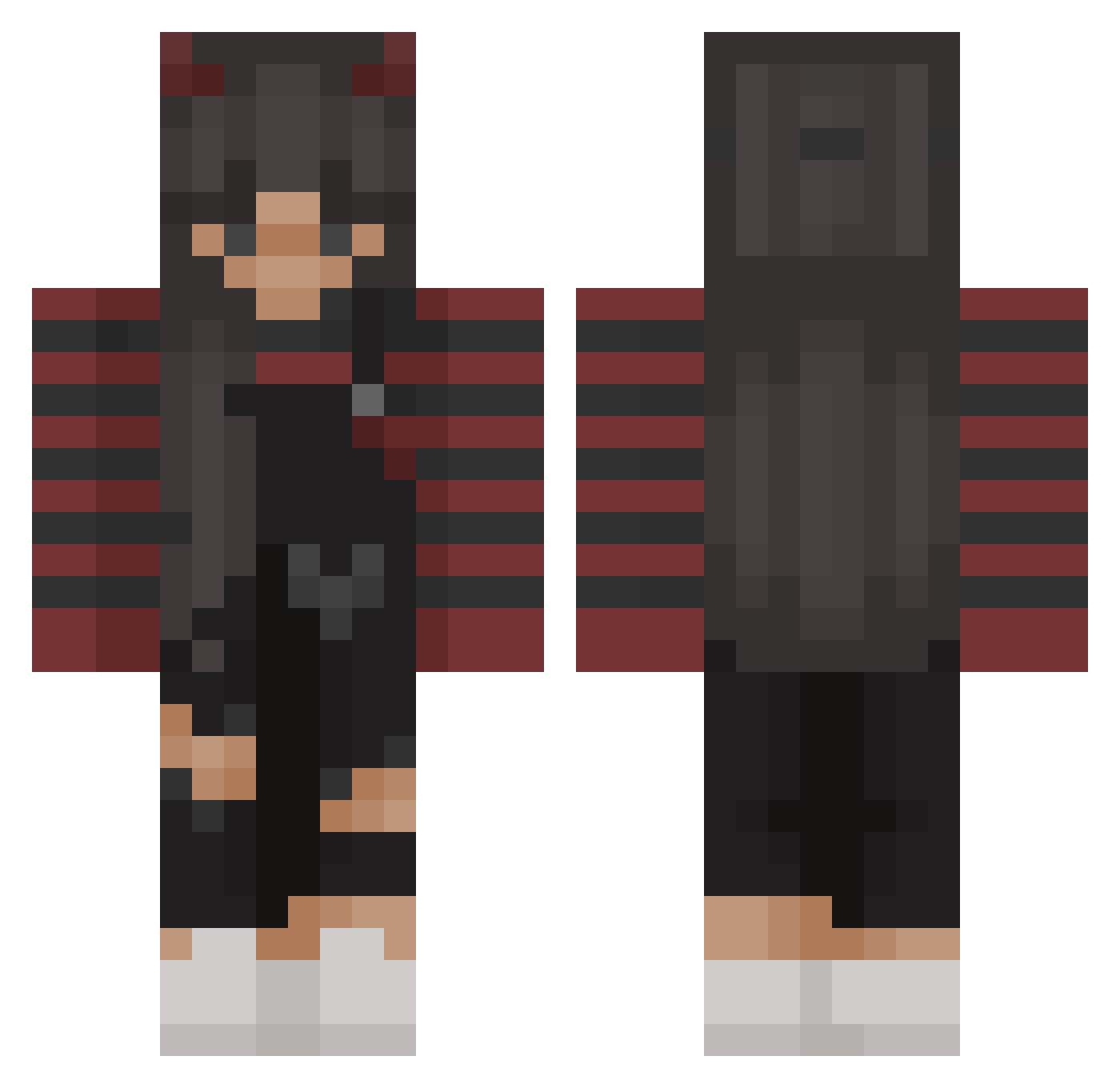 Revmp32 Minecraft skin, front and back view