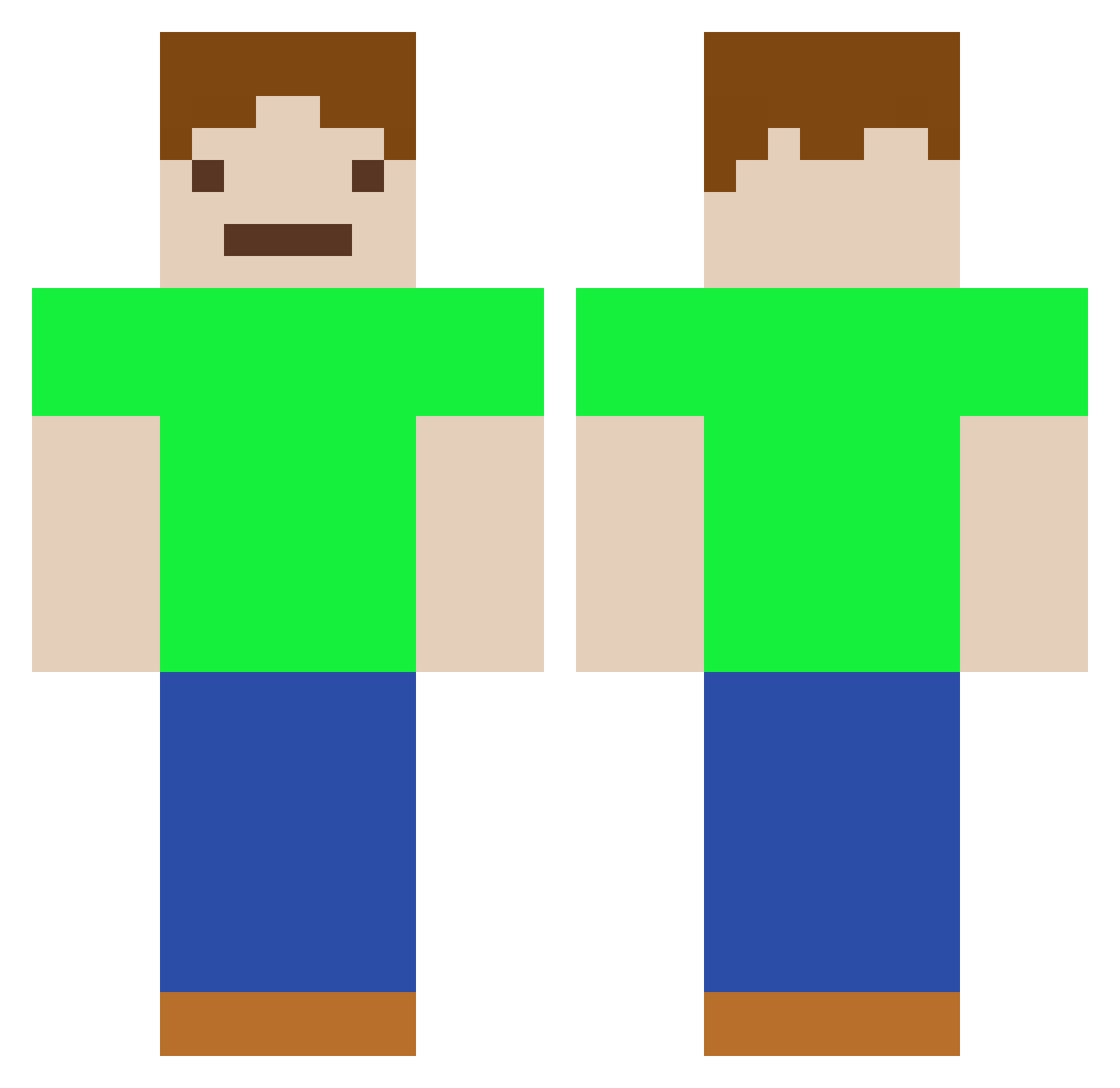 xelenez Minecraft skin, front and back view
