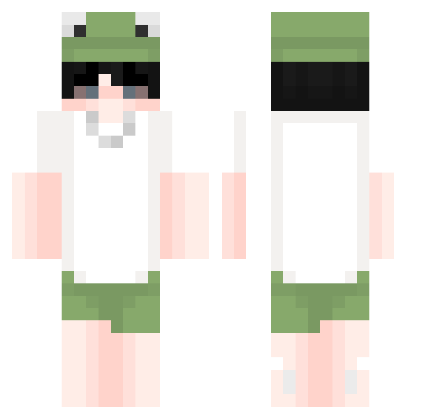 Teu1 Minecraft skin, front and back view