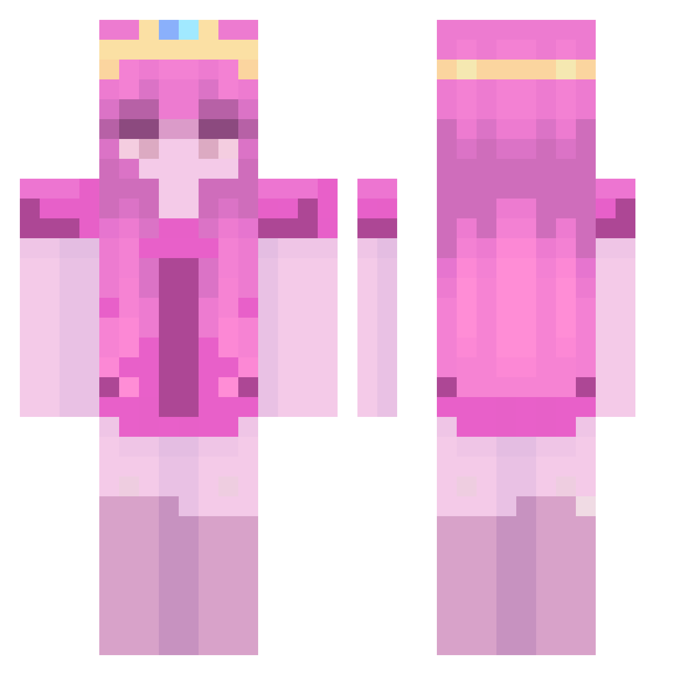 Sugarmommyy Minecraft skin, front and back view