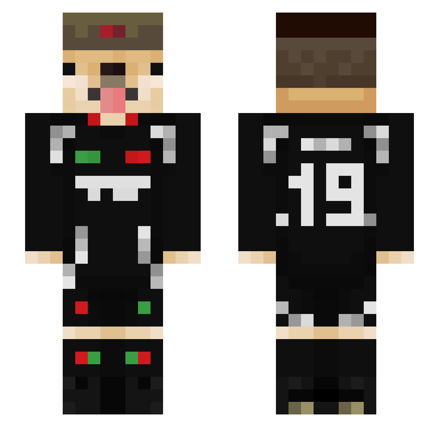 N1ki19 Minecraft skin, front and back view