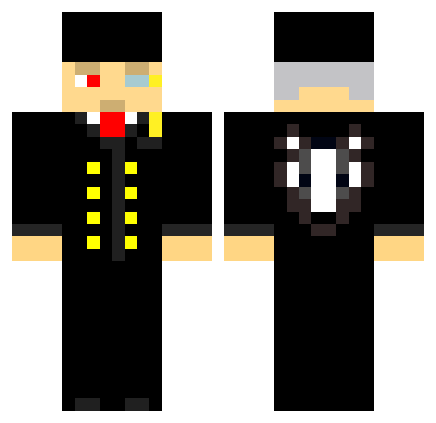 GreveMC Minecraft skin, front and back view