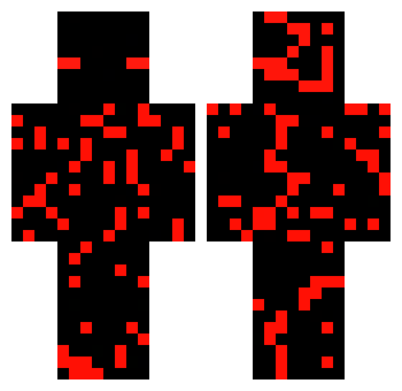 SQWP Minecraft skin, front and back view