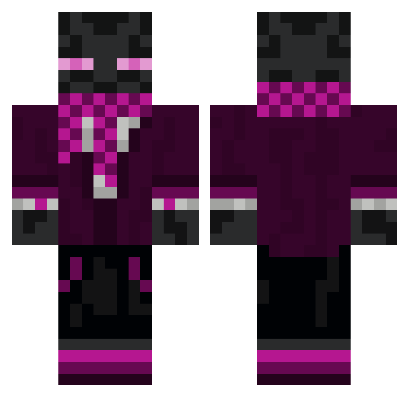 spiehdid Minecraft skin, front and back view