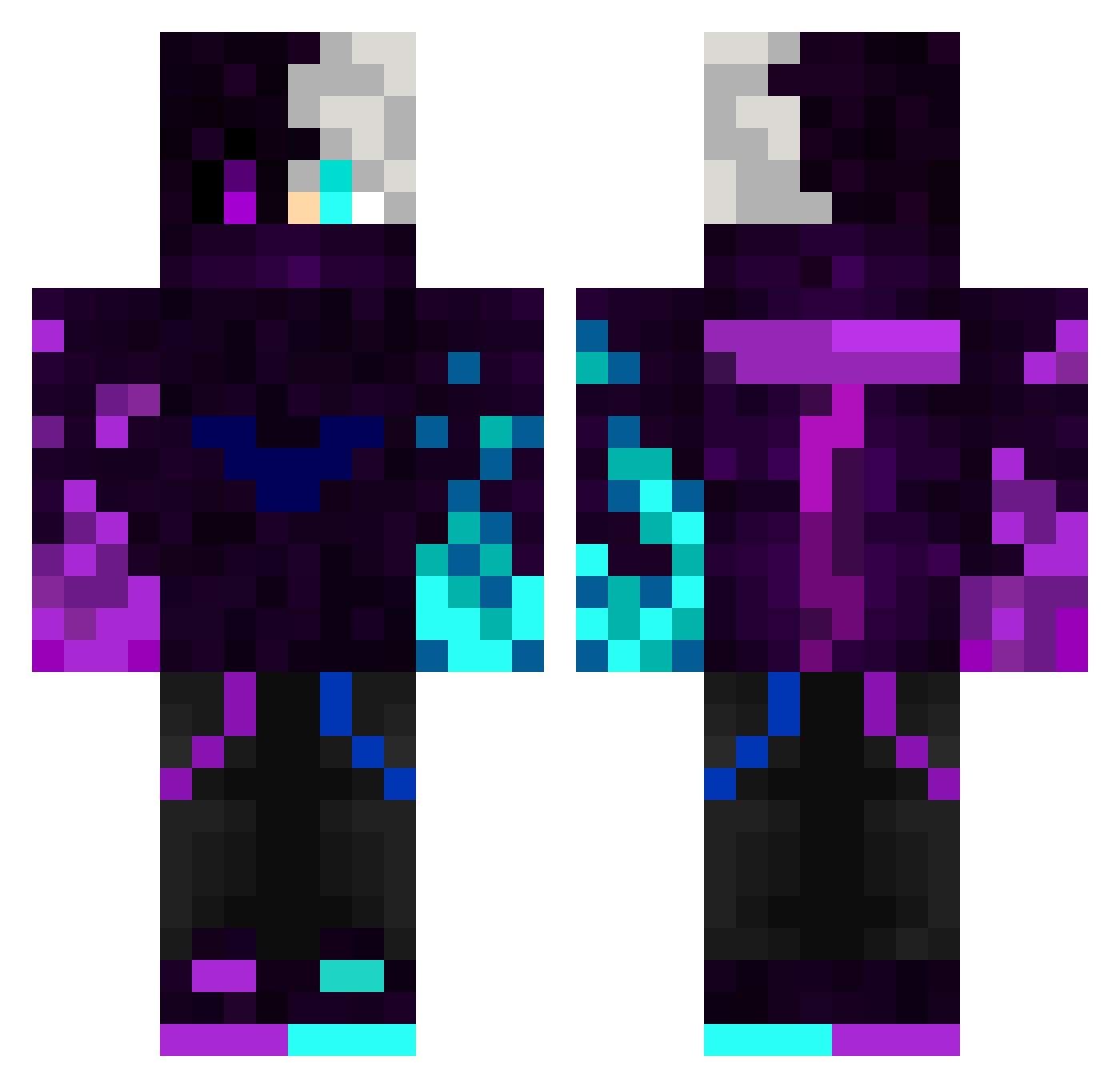 King1908 Minecraft skin, front and back view