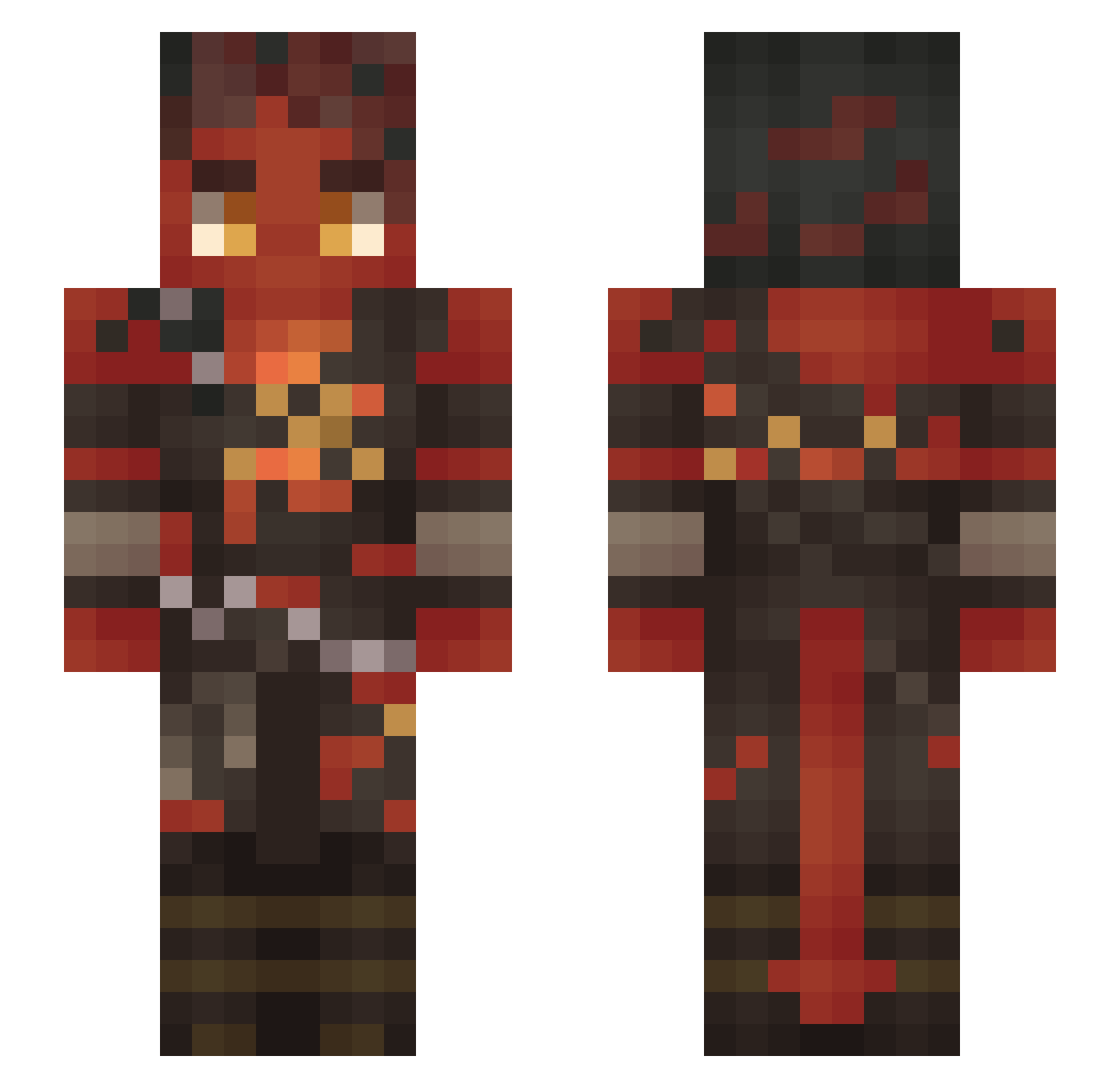 _Mr_Smokey_ Minecraft skin, front and back view