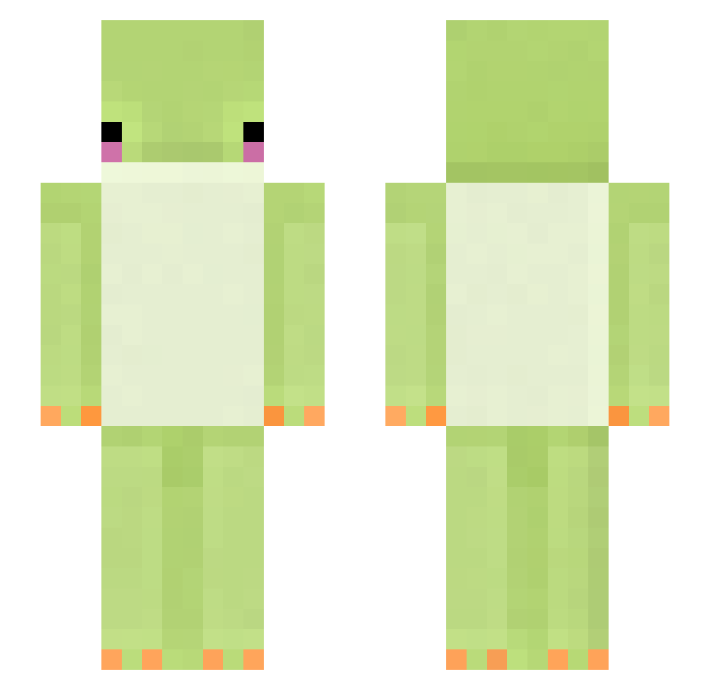 ArtCow44 Minecraft skin, front and back view