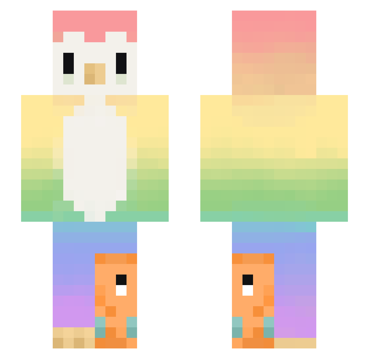 acadia_x Minecraft skin, front and back view