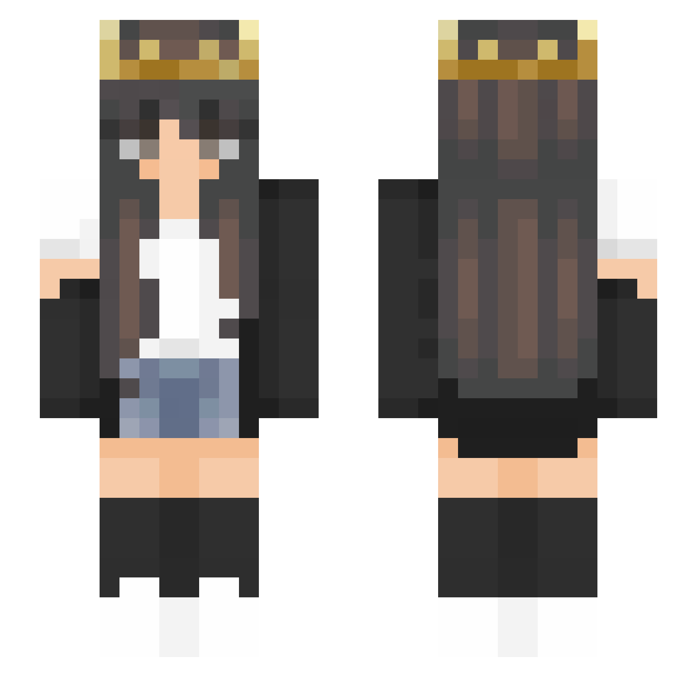 Purities Minecraft skin, front and back view
