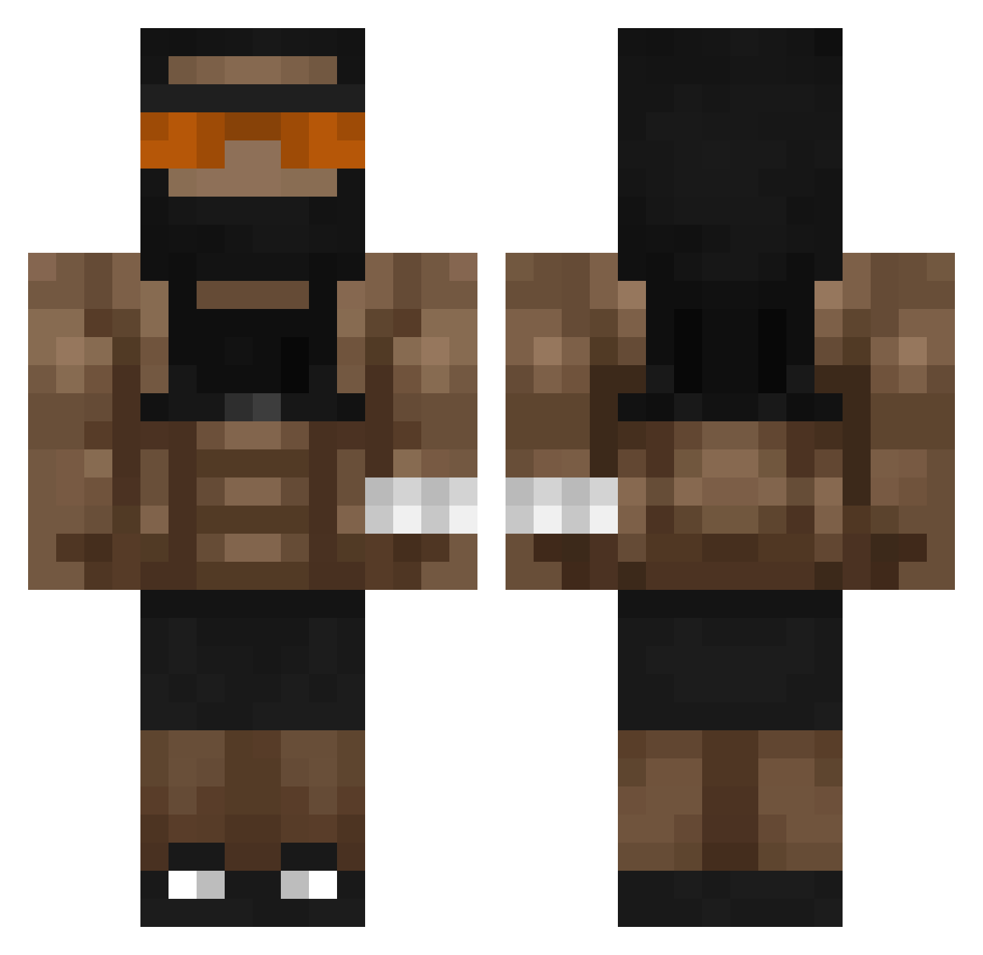 RealAari Minecraft skin, front and back view