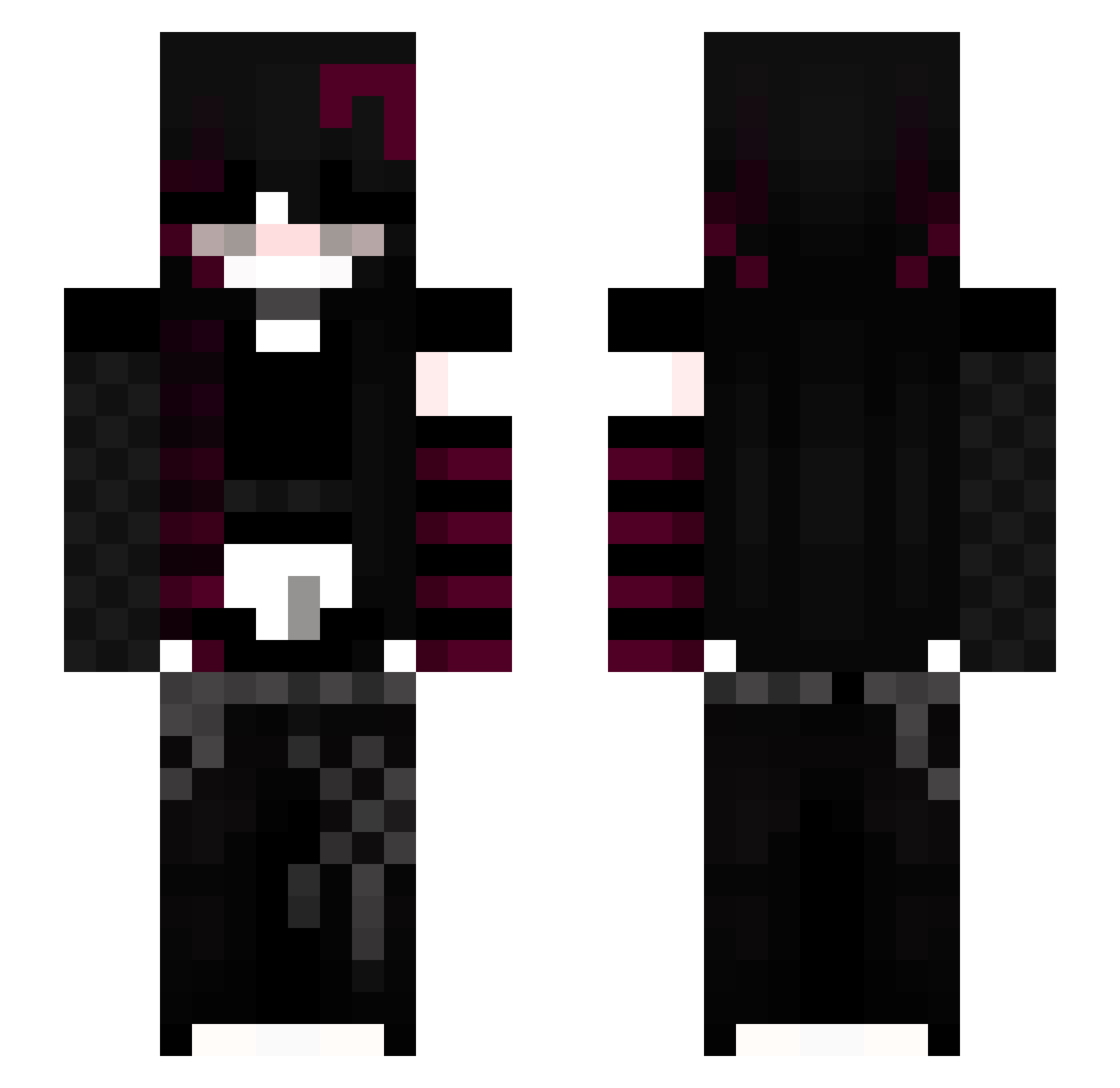 MlNlCK Minecraft skin, front and back view