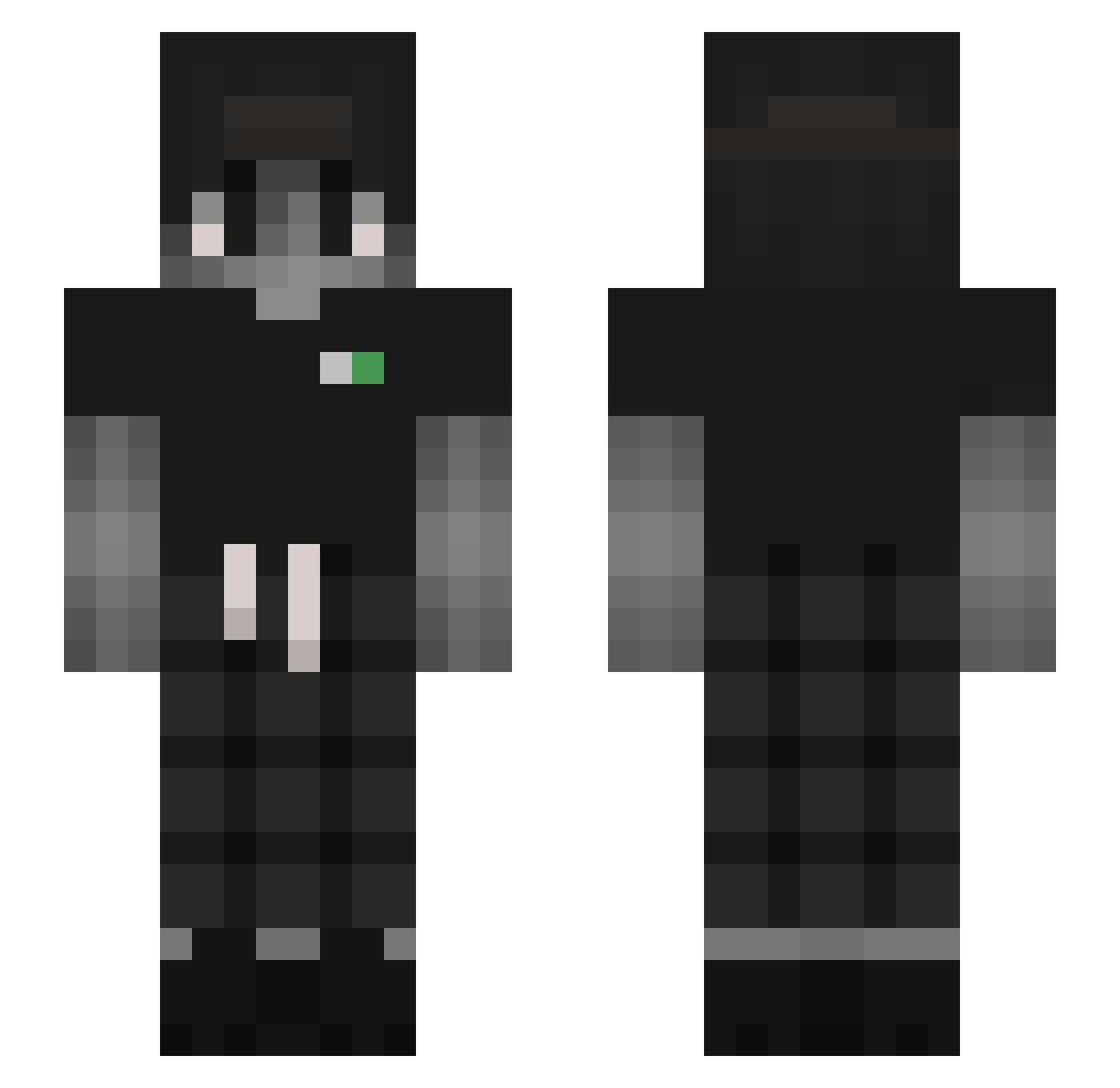 shqhin Minecraft skin, front and back view