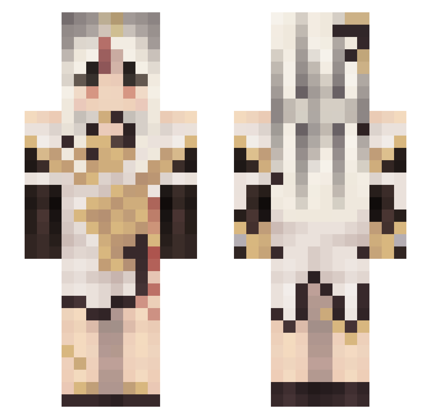 MissMadamMari Minecraft skin, front and back view