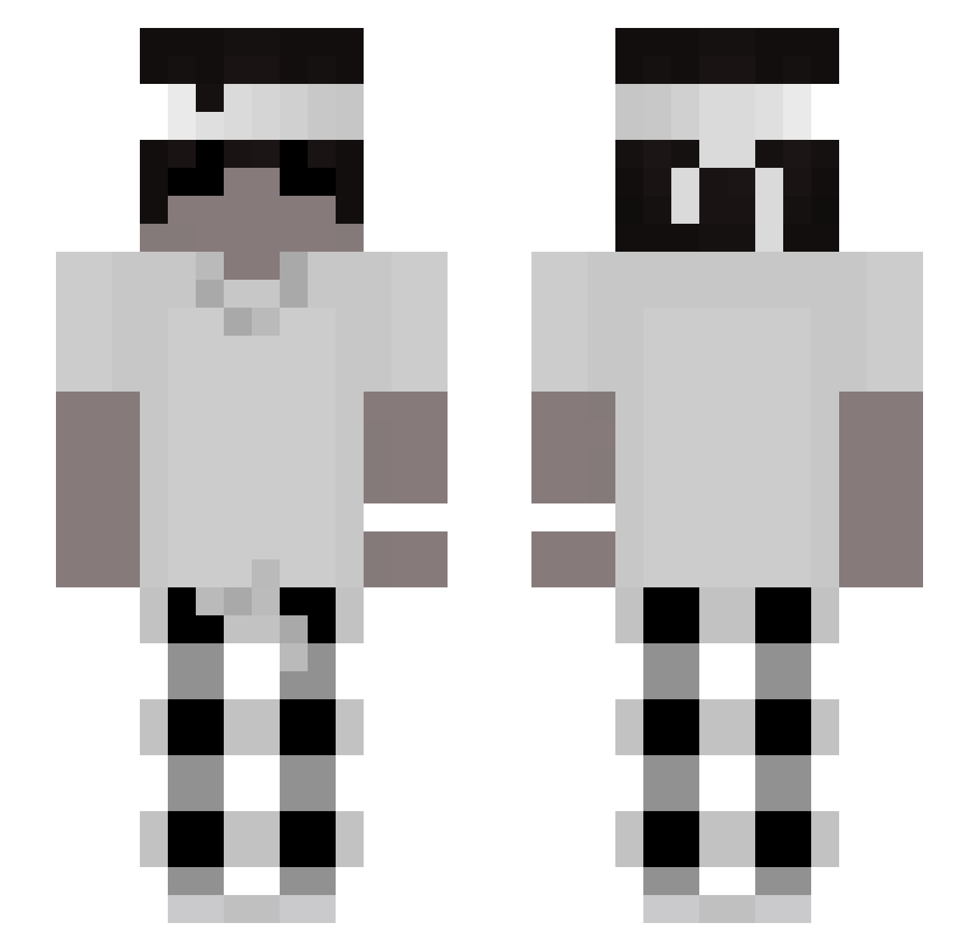 Swanned Minecraft skin, front and back view