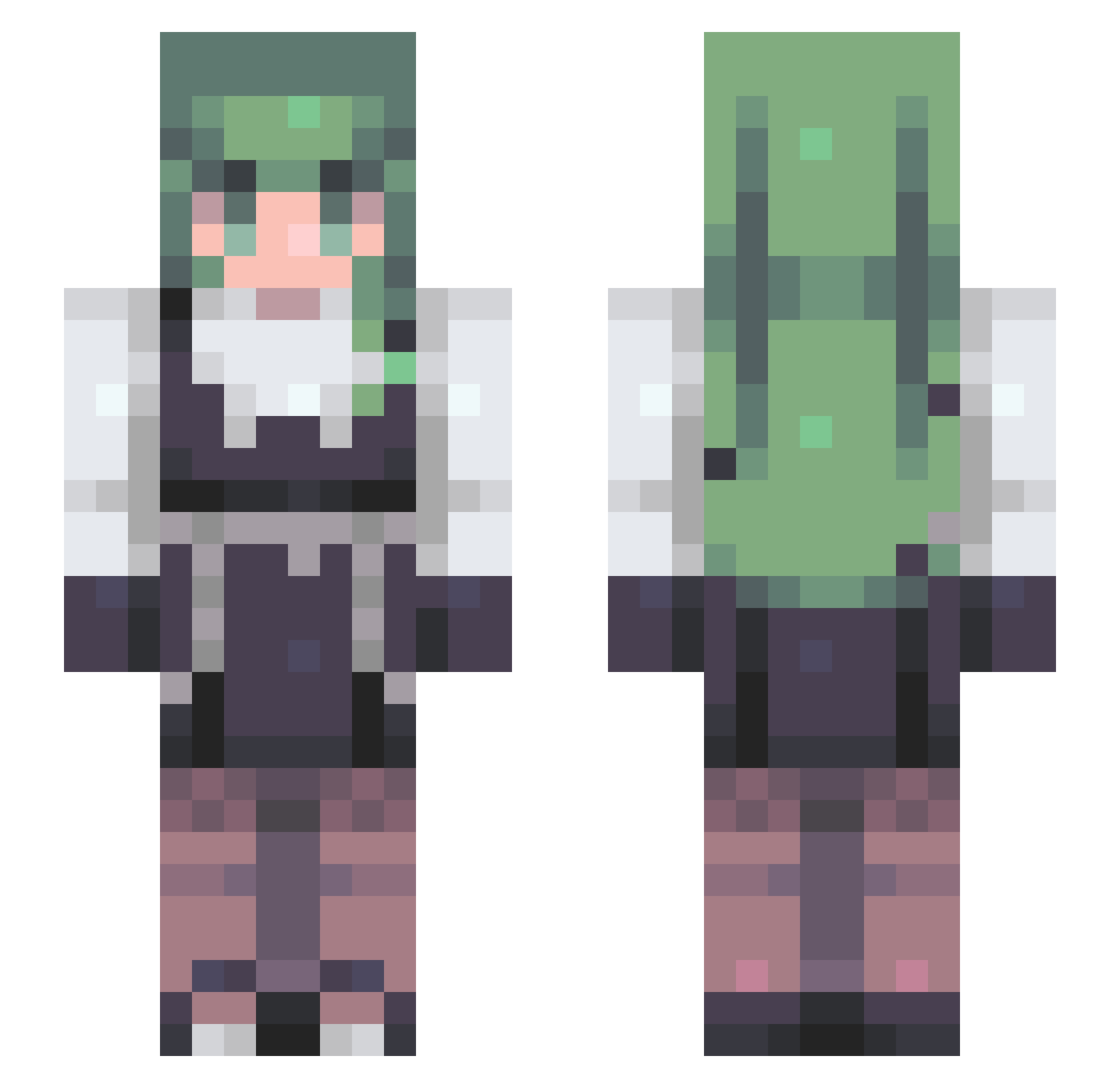 VolchokTynYT Minecraft skin, front and back view