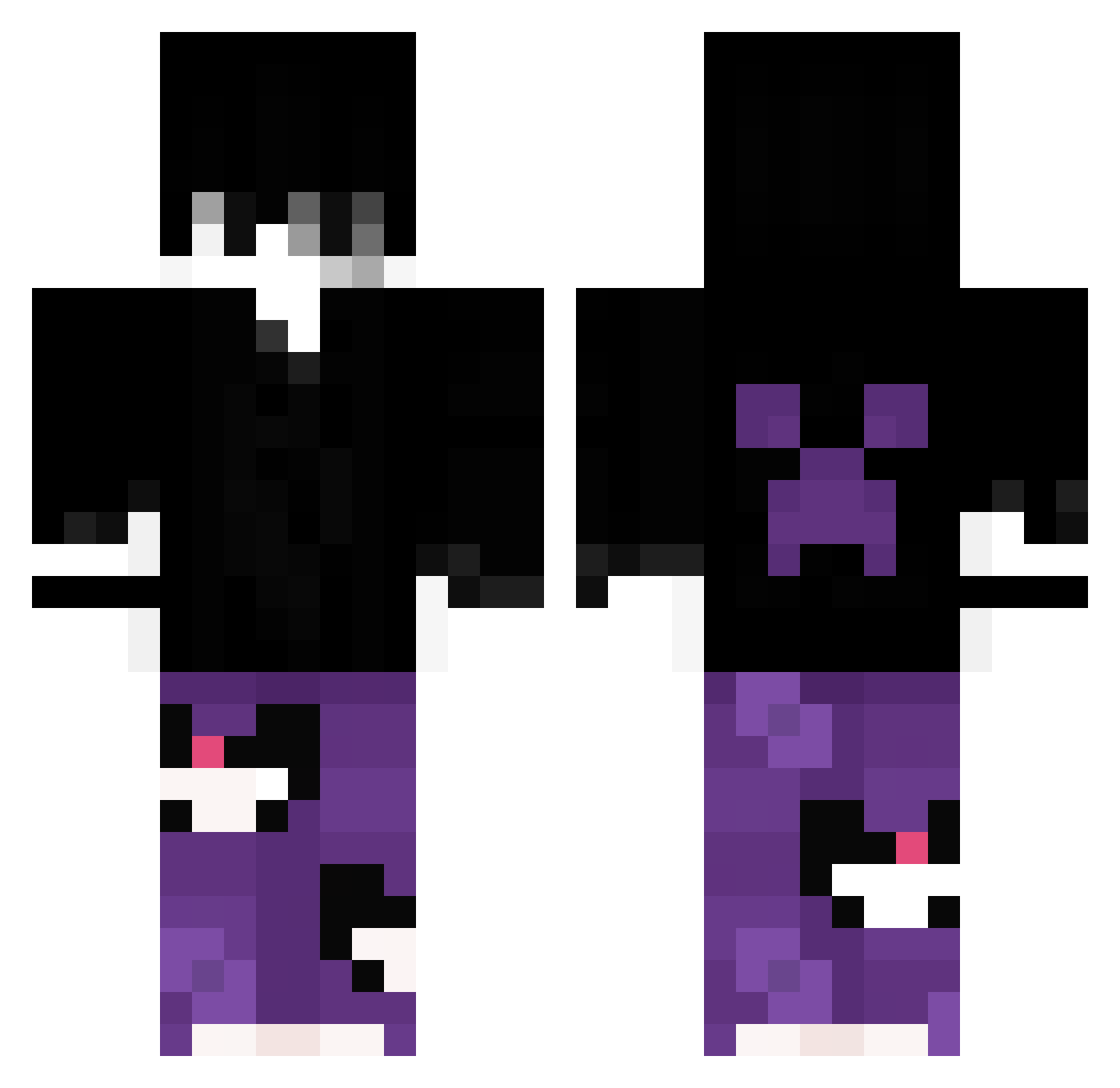 BisIacha Minecraft skin, front and back view