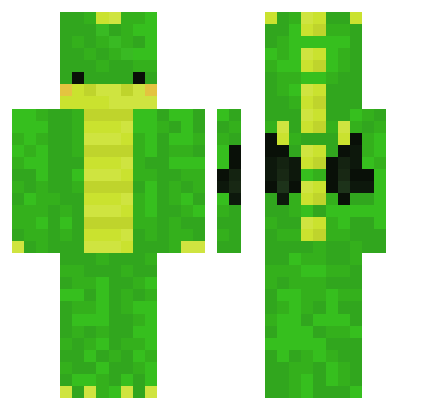 Alexx3909 Minecraft skin, front and back view